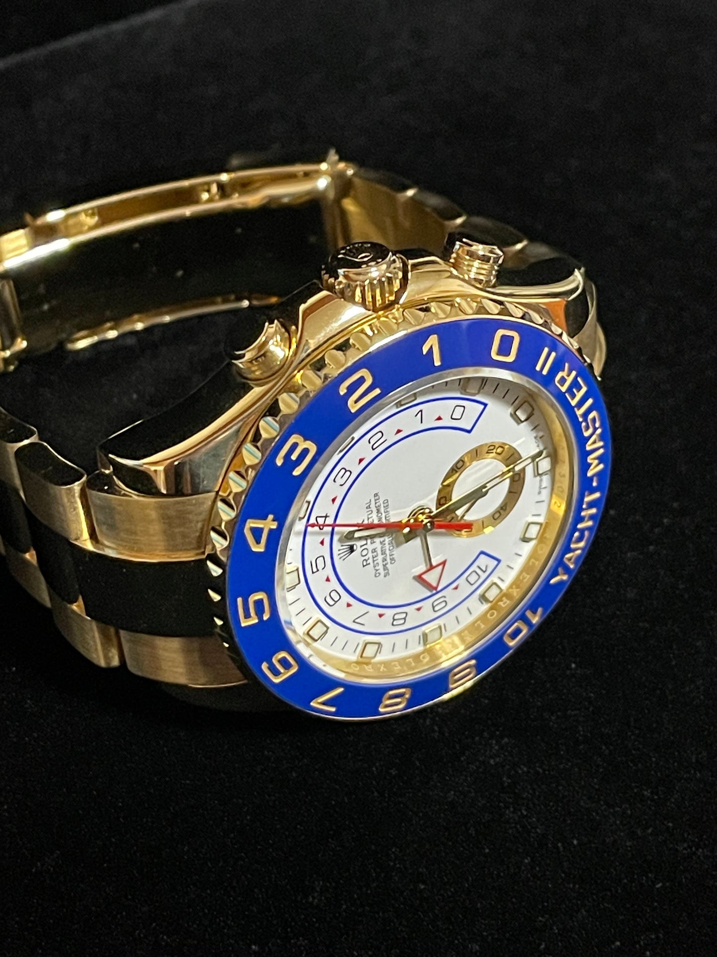 2010 Rolex Yacht-Master 116688 White Dial Yellow Gold 18kt Oyster W/ Papers 44mm