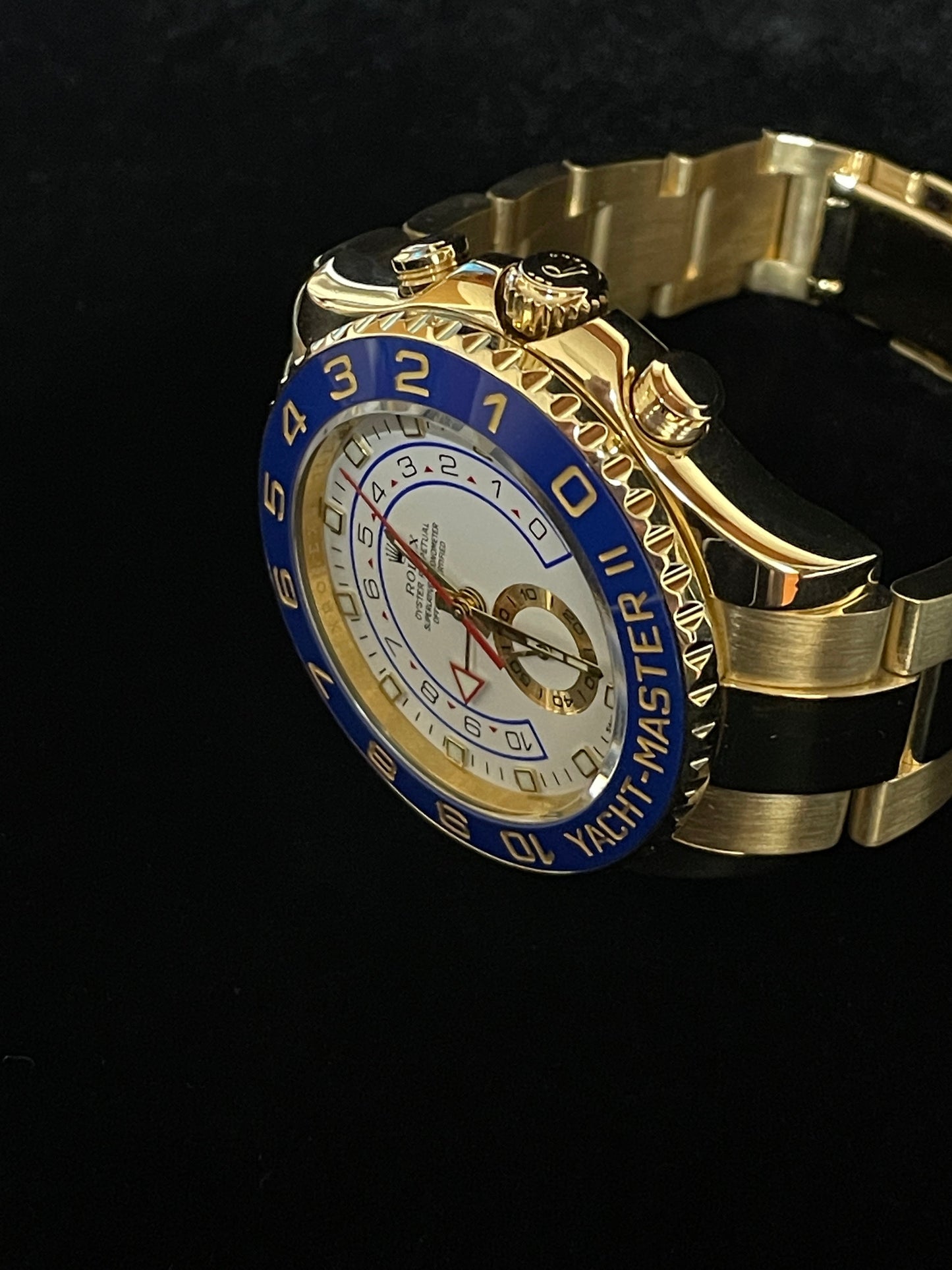 2010 Rolex Yacht-Master 116688 White Dial Yellow Gold 18kt Oyster W/ Papers 44mm