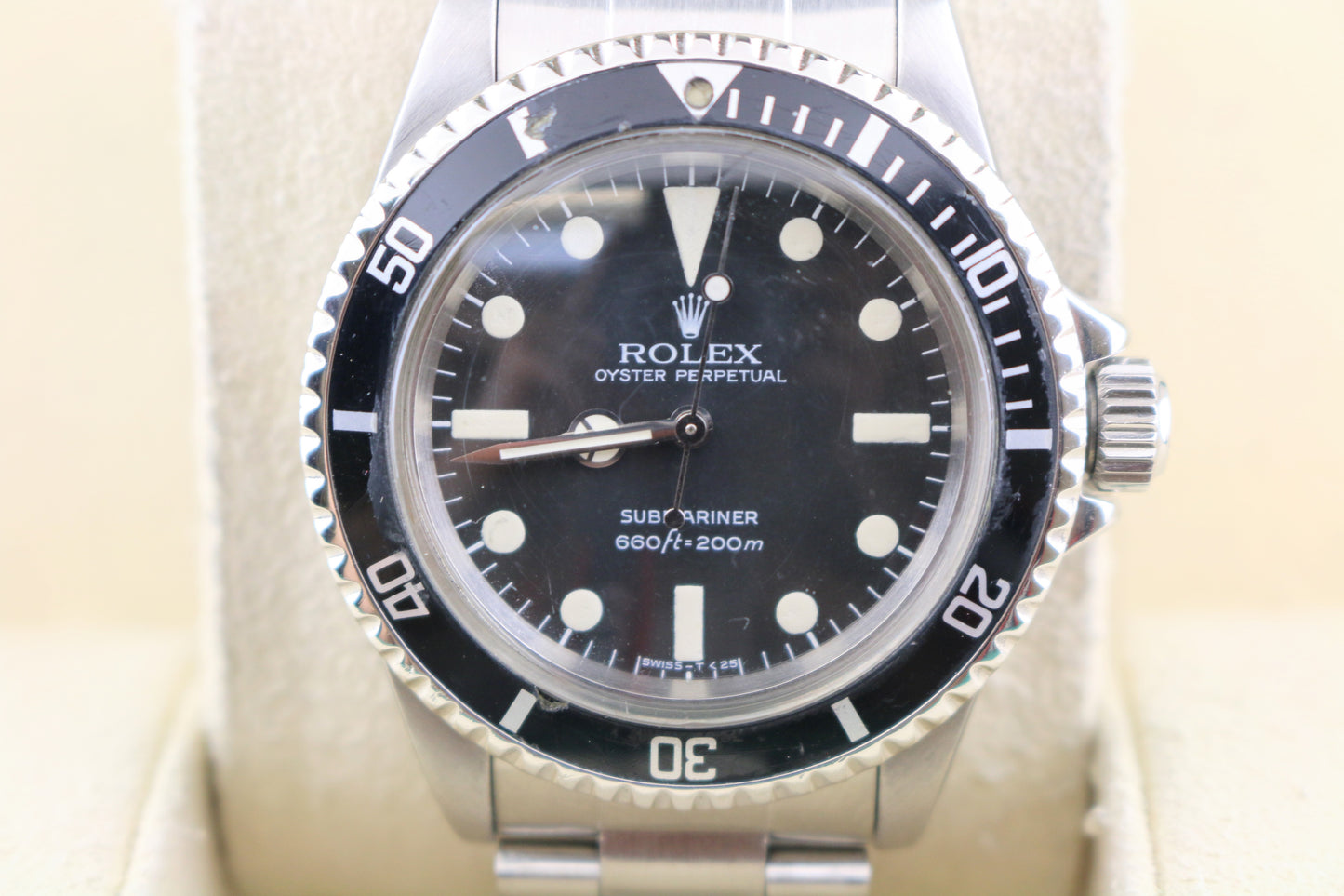 1972 Rolex Submariner No Date 5513 Black Maxi Dial SS Oyster No Papers 40mm