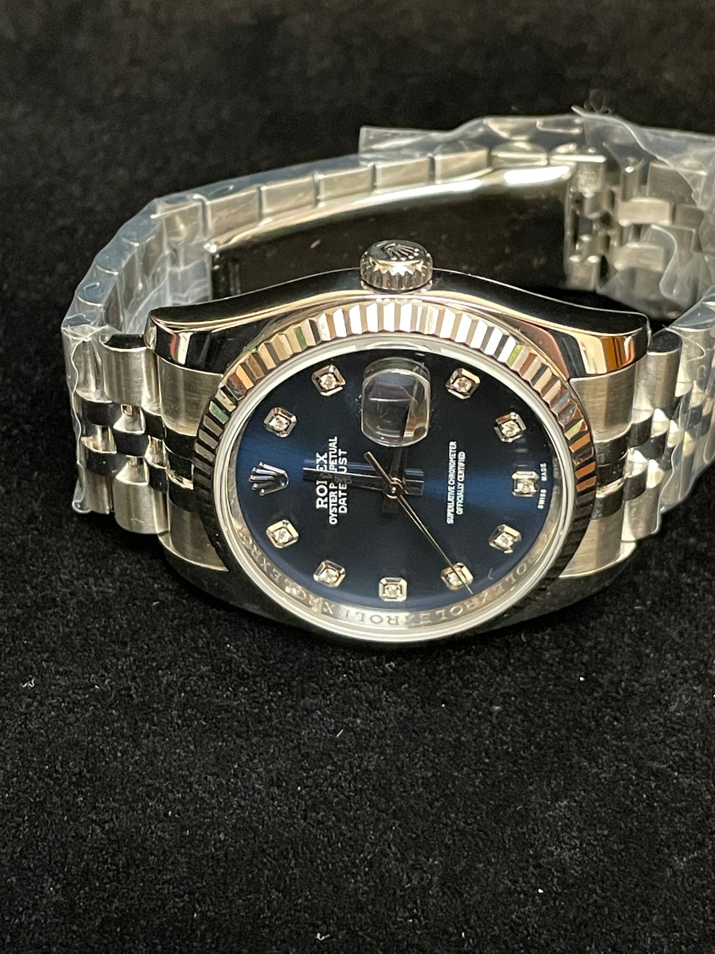 2009 Rolex Datejust 116234 Blue Diamond Dial SS Jubilee No Papers 36mm