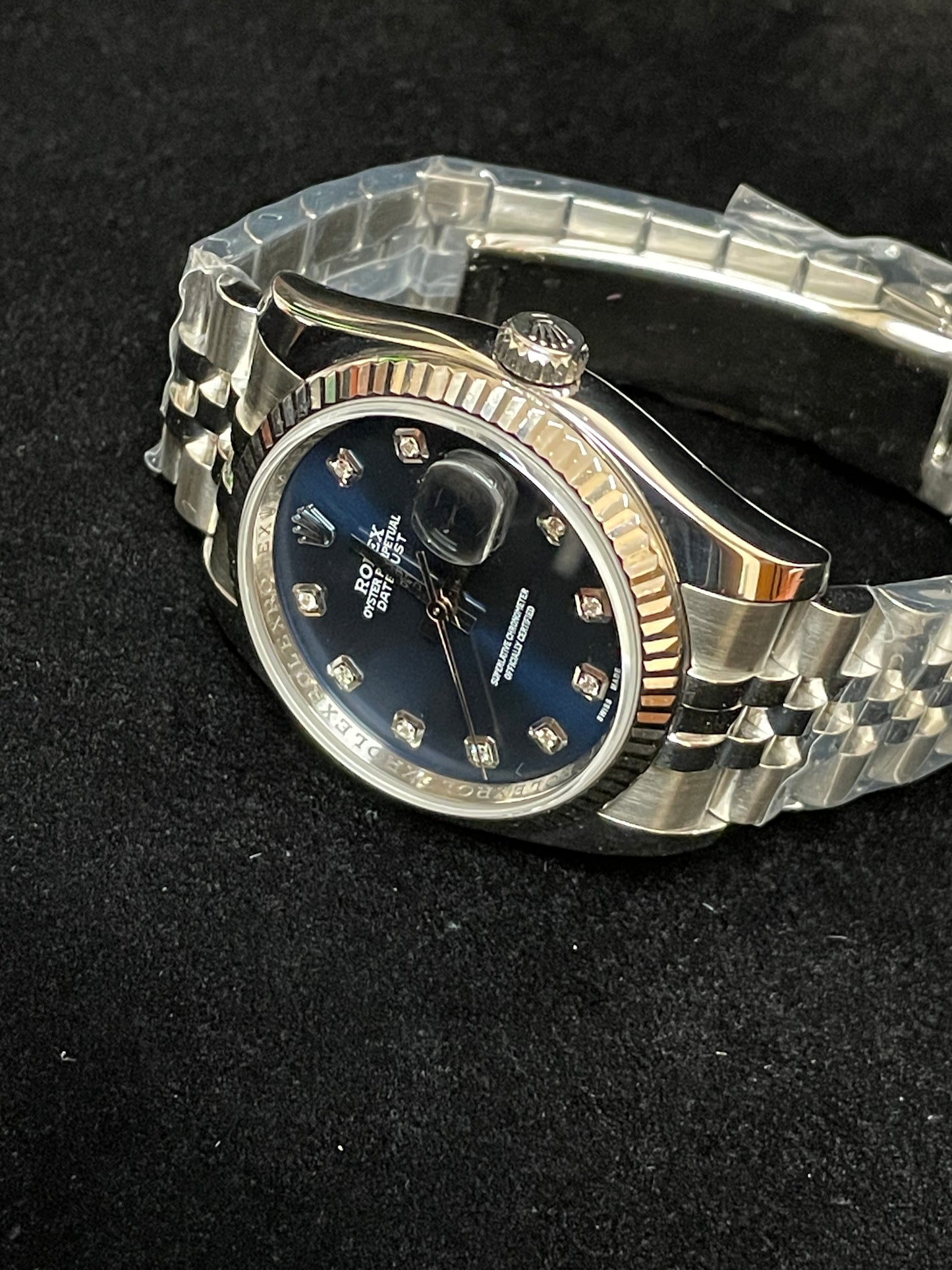 2009 Rolex Datejust 116234 Blue Diamond Dial SS Jubilee No Papers 36mm