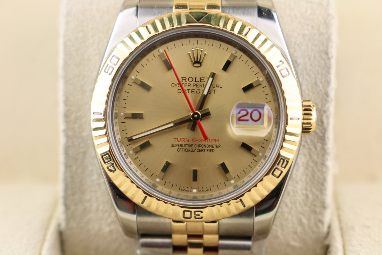 2006 Rolex Datejust Turn-O-Graph 116263 Champagne Dial TT Jubilee No Papers 36mm