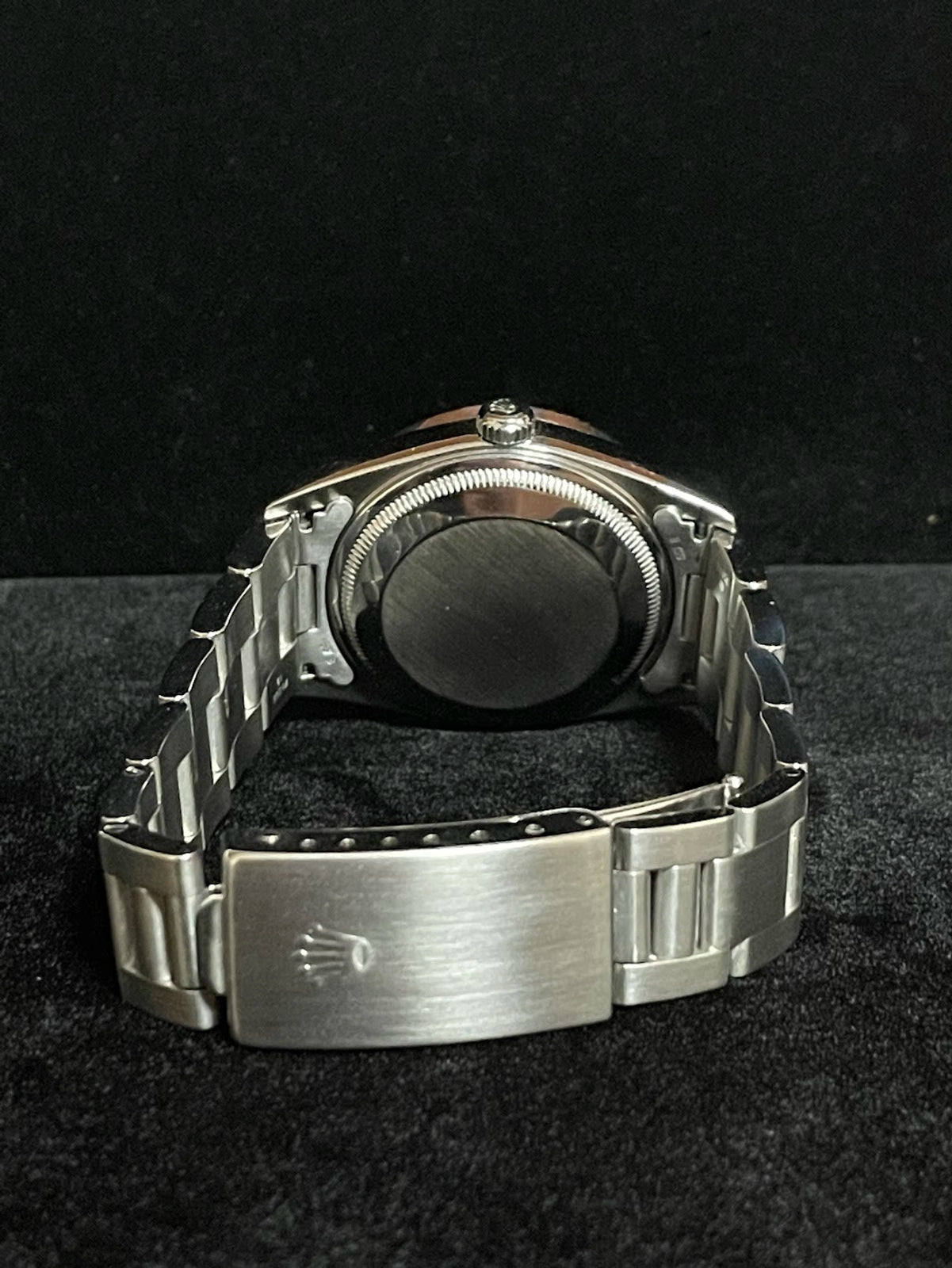 2007 Rolex Date 15210 Engine Turned Black Dial SS Oyster No Papers 34mm