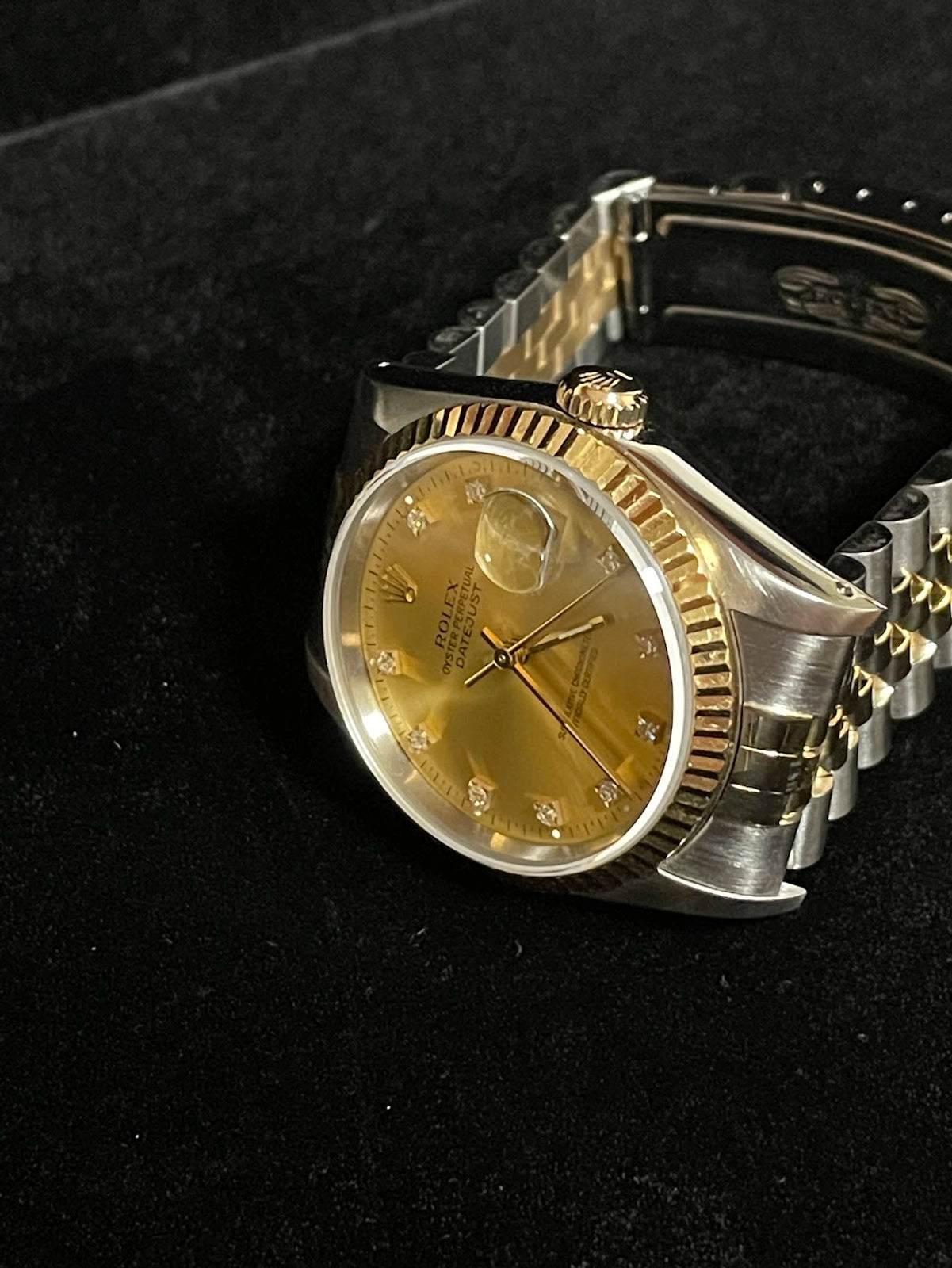 1991 Rolex Datejust 16233 Champagne Diamond Dial TT 18kt Jubilee No Papers 36mm