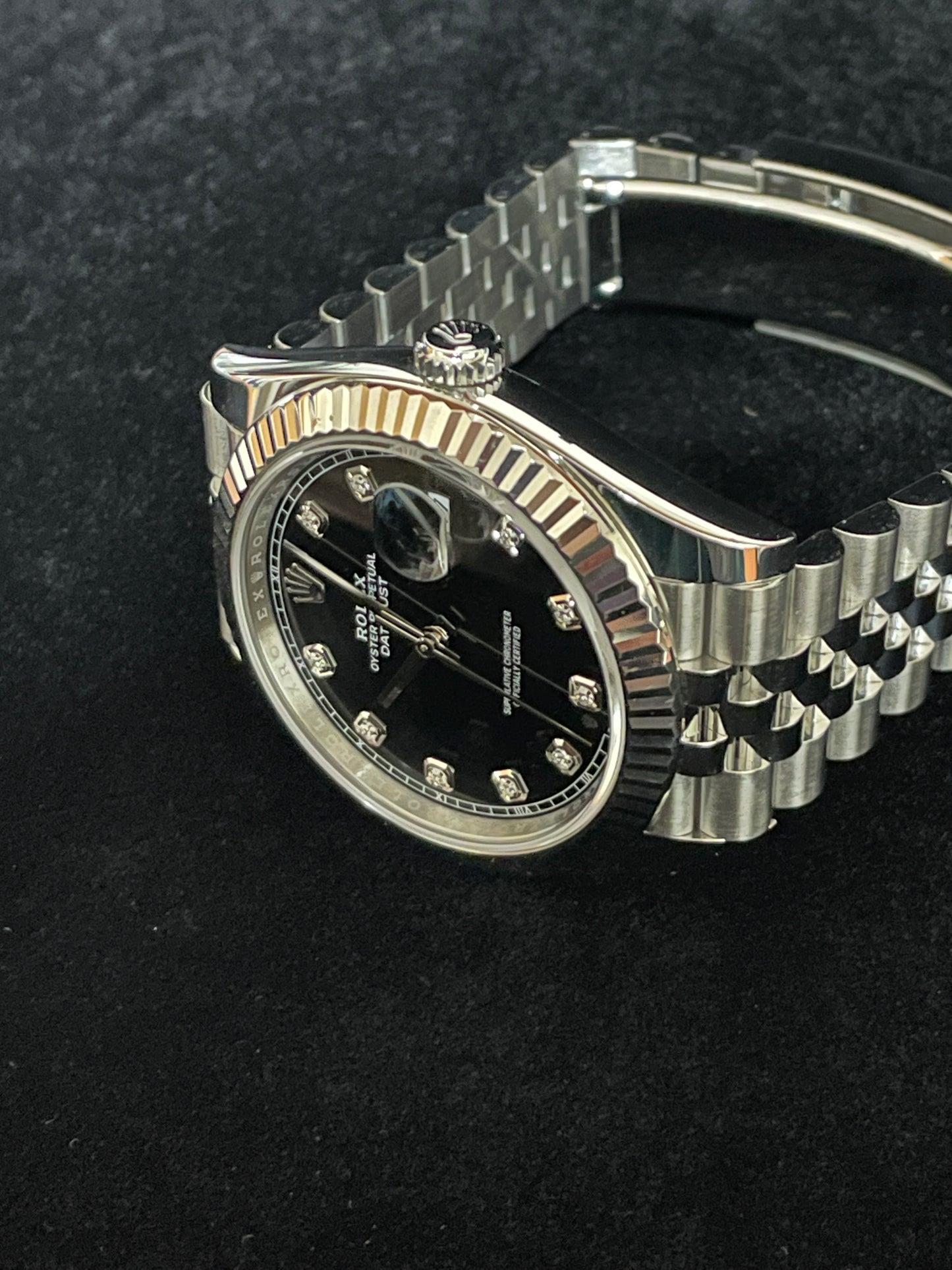OHT 2024 Rolex Datejust 126334 Black Diamond Dial SS Jubilee With Papers 41mm