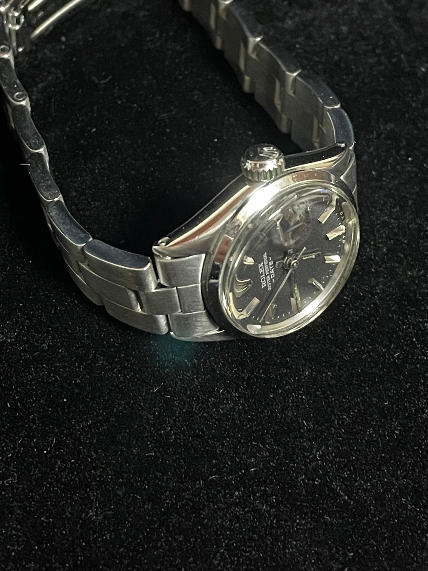 Rolex Ladies Date 6516 Black Dial SS Oyster No Papers 26mm