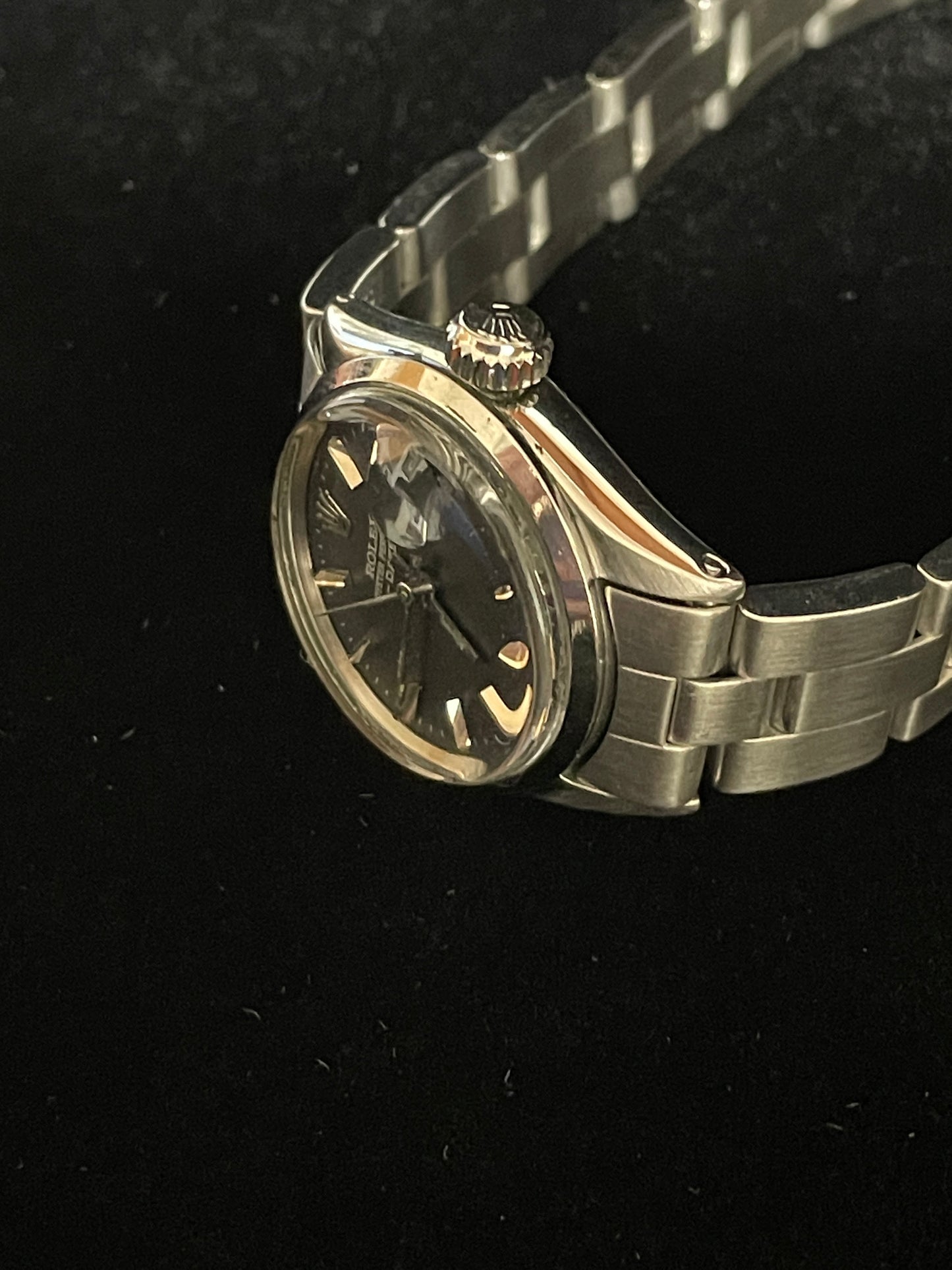 Rolex Ladies Date 6516 Black Dial SS Oyster No Papers 26mm