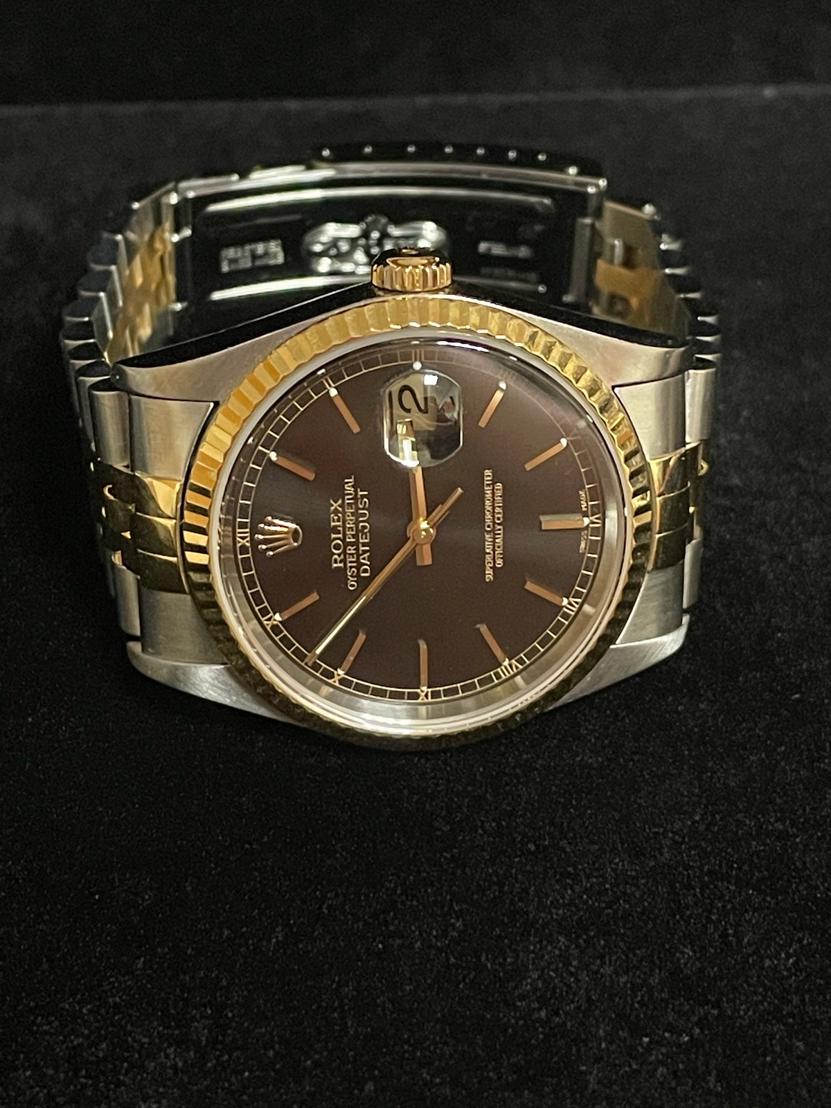 2000 Rolex Datejust 16233 Black Dial TT 18kt Jubilee No Papers 36mm
