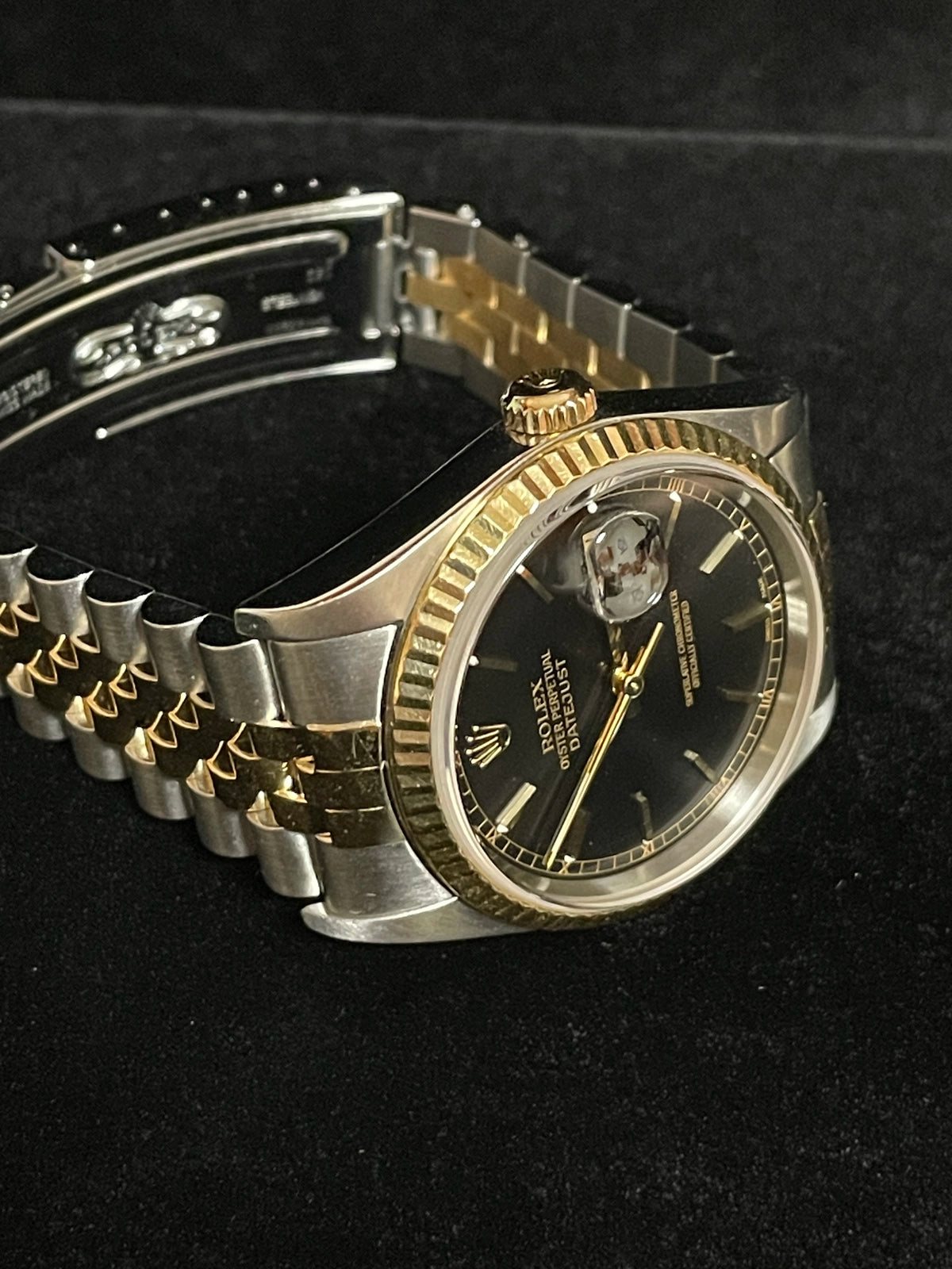 2000 Rolex Datejust 16233 Black Dial TT 18kt Jubilee No Papers 36mm