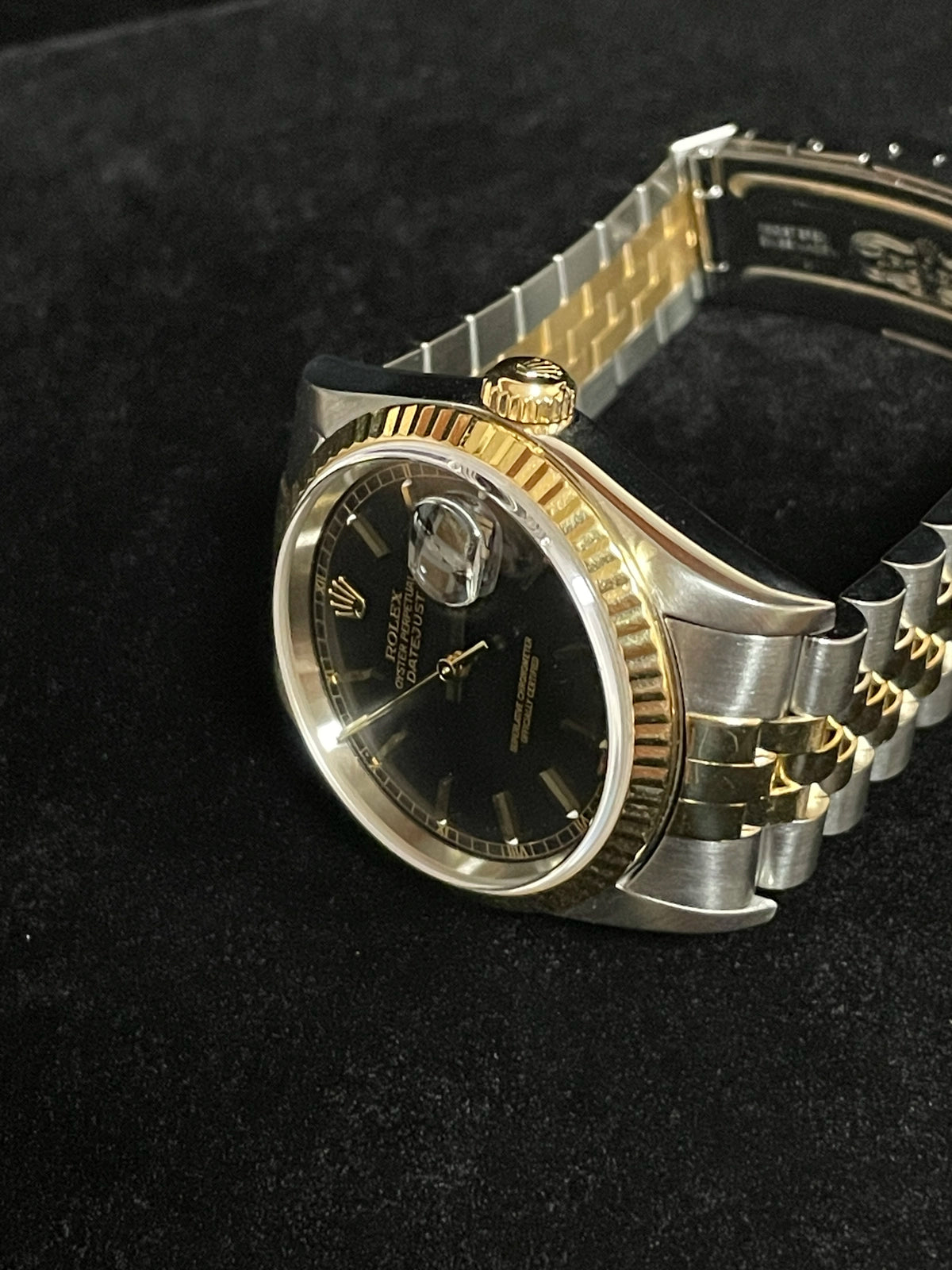2000 Rolex Datejust 16233 Black Dial TT 18kt Jubilee No Papers 36mm