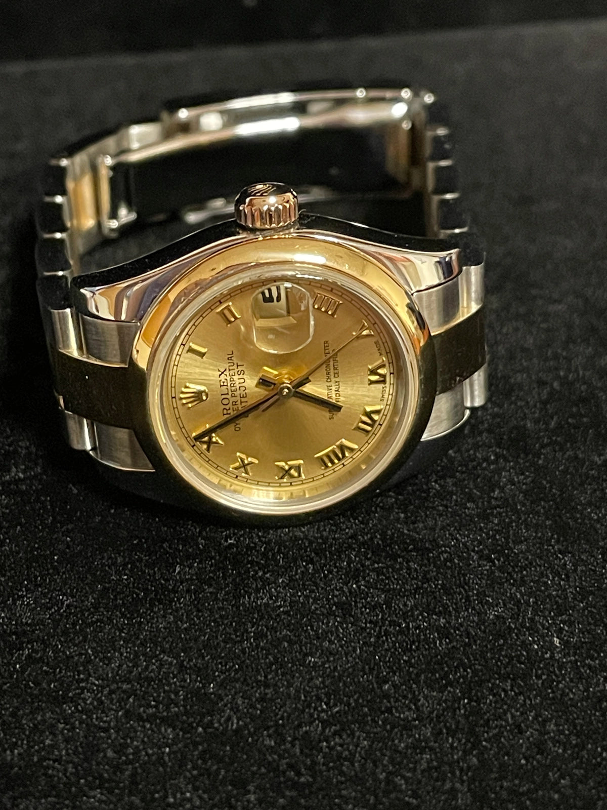2006 Rolex Ladies Datejust 179163 Champagne Roman Dial TT Oyster No Papers 26mm