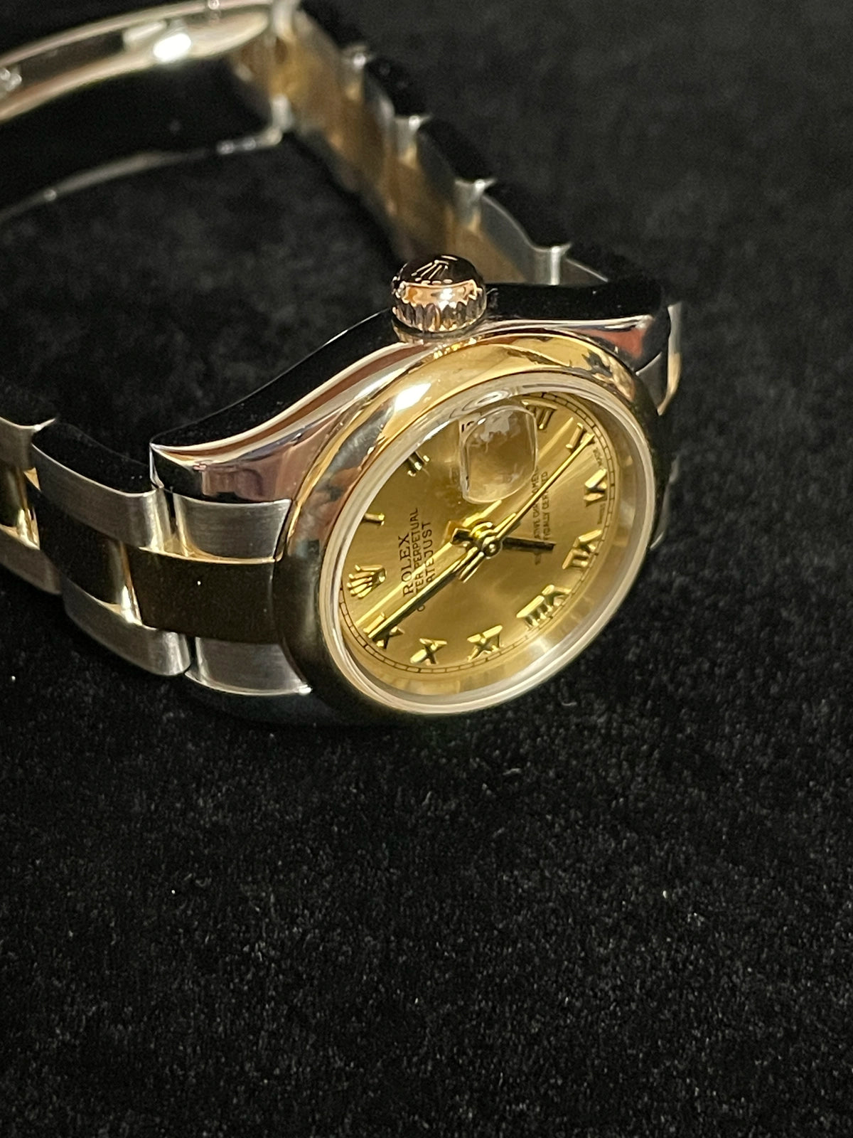 2006 Rolex Ladies Datejust 179163 Champagne Roman Dial TT Oyster No Papers 26mm
