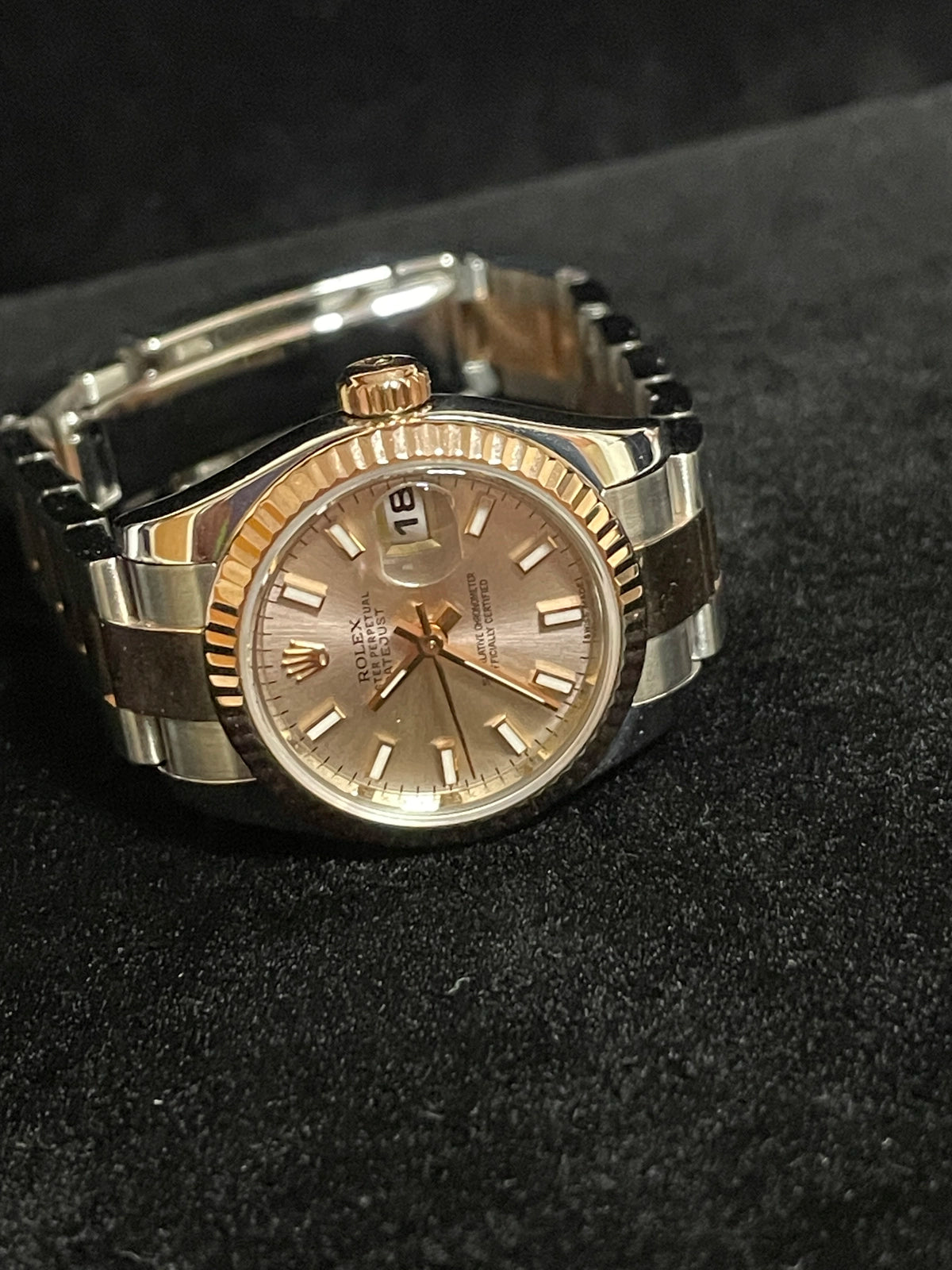 2009 Rolex Ladies Datejust 179171 Pink Stick Dial TT Rose Oyster No Papers 26mm