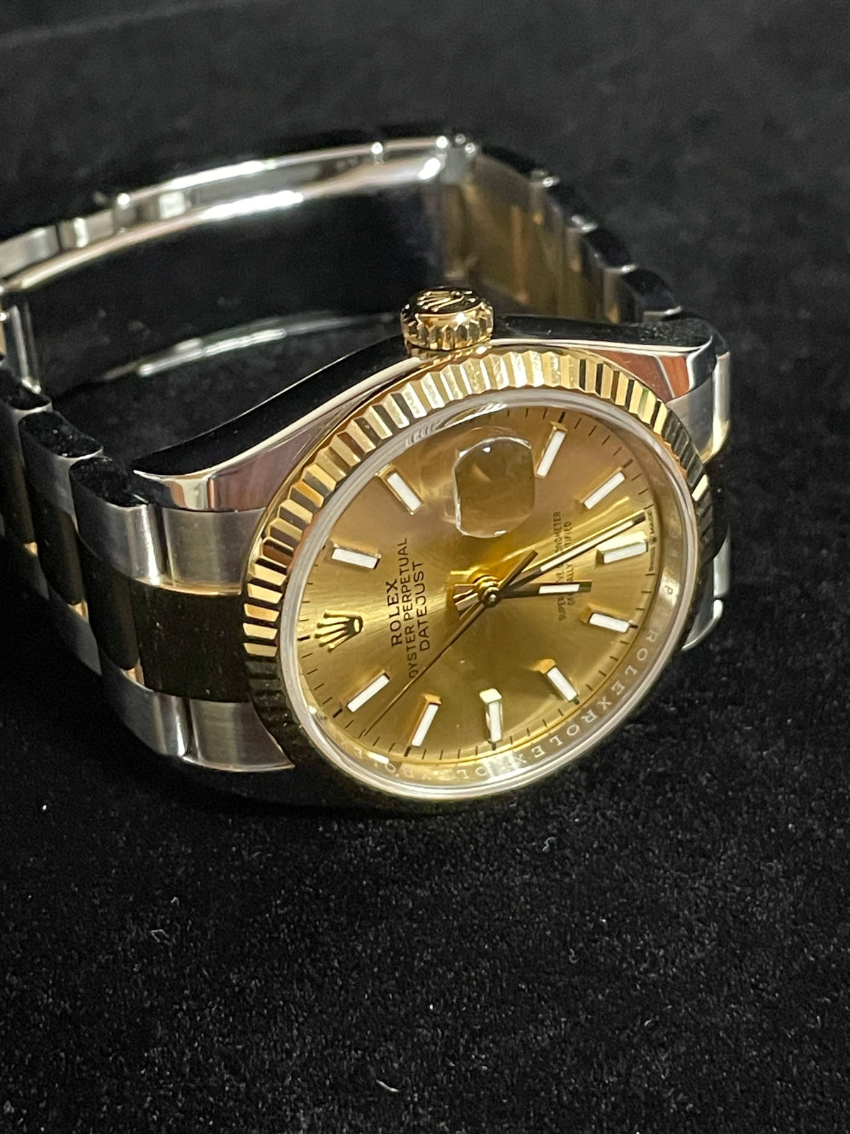 2018 Rolex Datejust 126233 Champagne Stick Dial TT Oyster With Papers 36mm