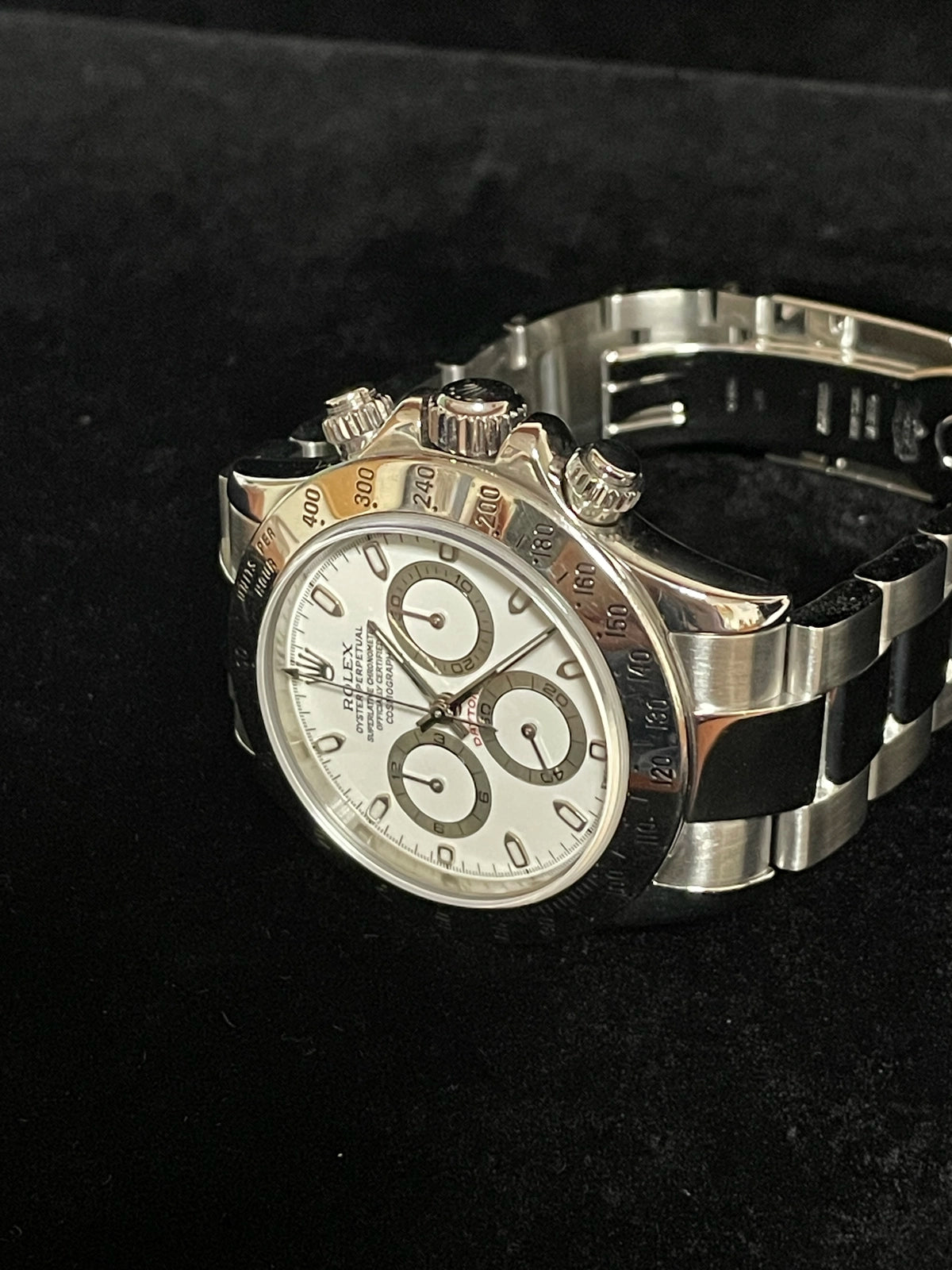2001 Rolex Daytona 116520 White Dial SS Oyster With Papers 40mm