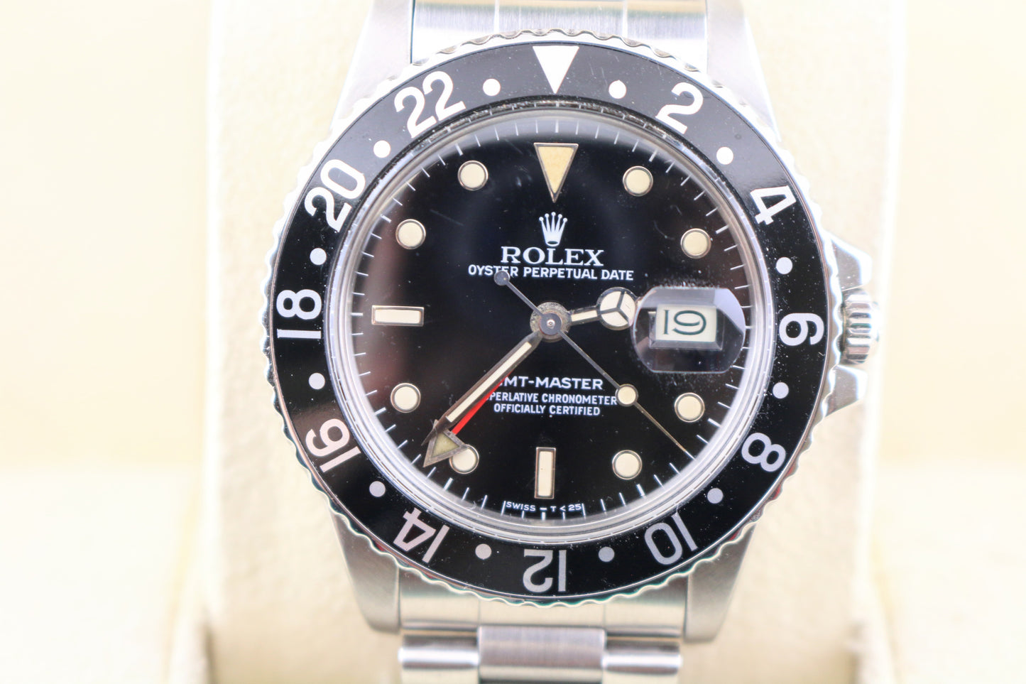 1985 Rolex GMT-Master 16750 Patina Black Dial SS Oyster No Papers 40mm