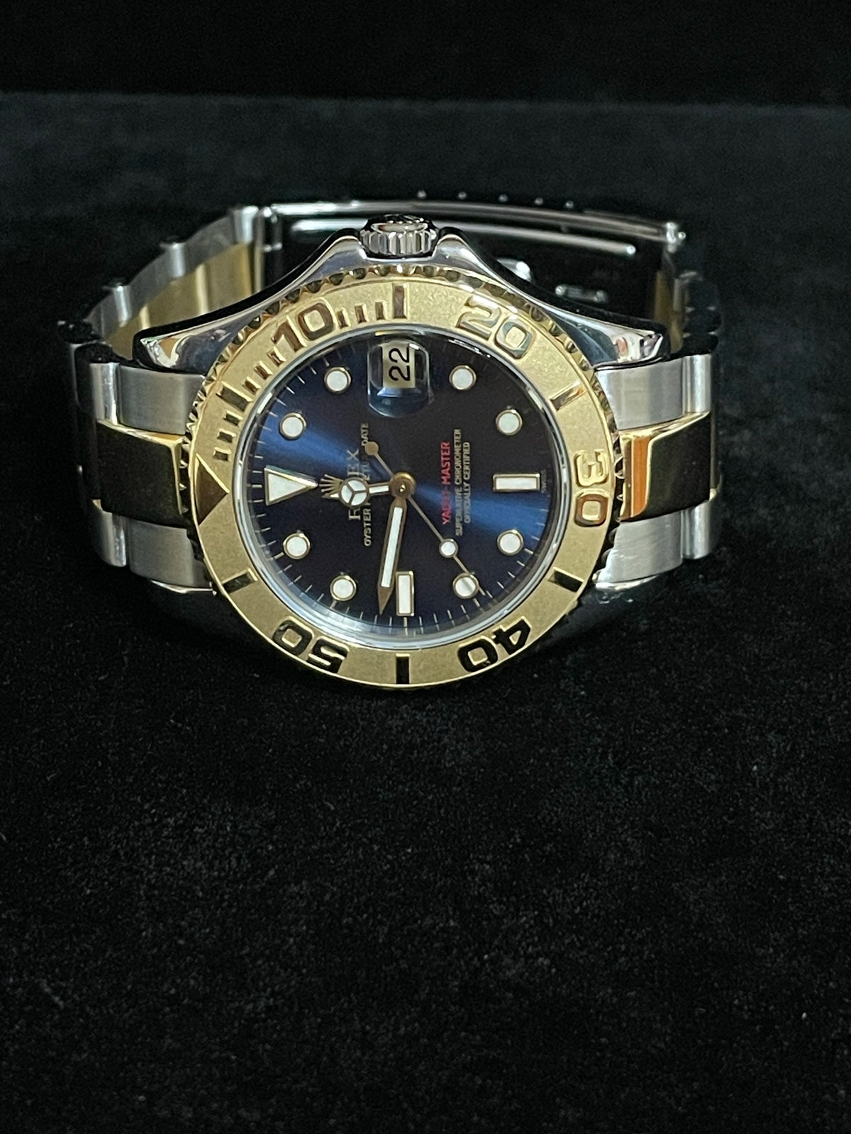 2000 Rolex Yacht-Master Midsize 168623 Blue Dial TT Oyster No Papers 35mm