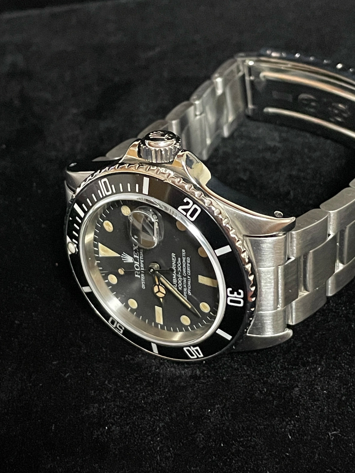 1982 Rolex Submariner 16800 Black Matte Patina Dial SS Oyster No Papers 40mm