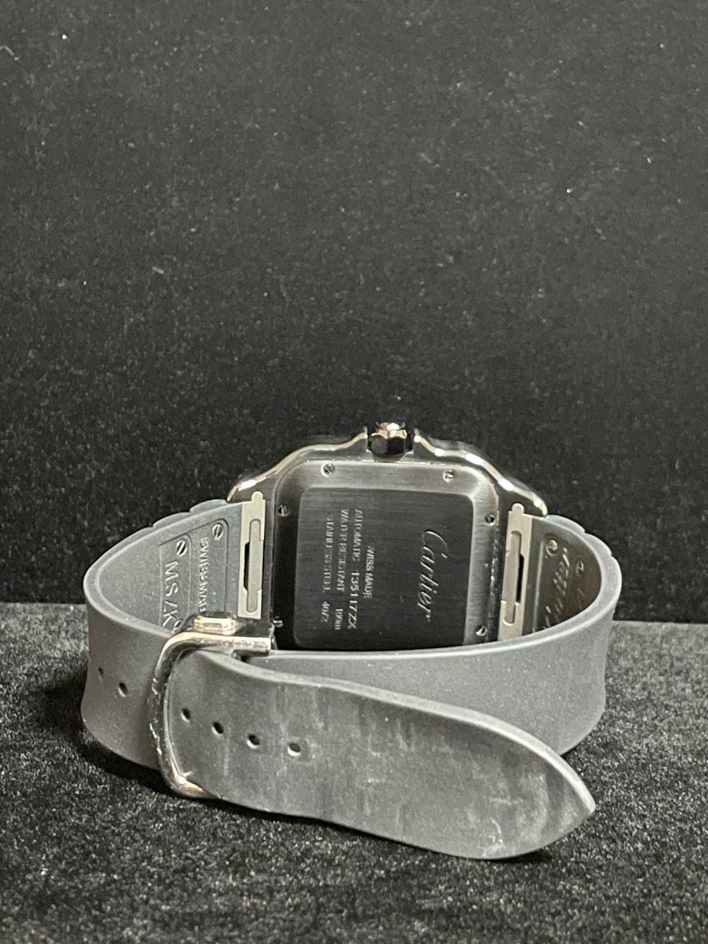 Cartier Santos WSSA0039 Black Roman Dial Black Rubber Strap No Papers 39.8mm