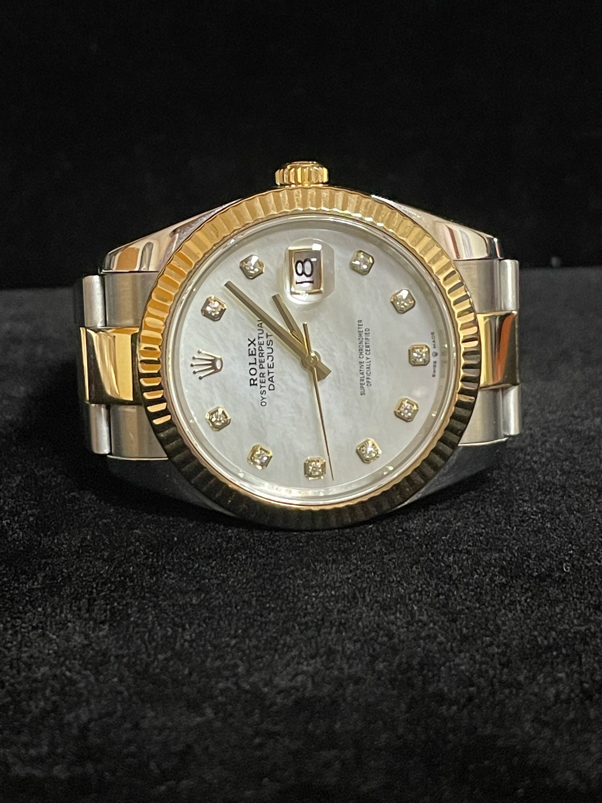 2019 Rolex Datejust 126333 White MOP Diamond Dial TT Oyster With Papers 41mm