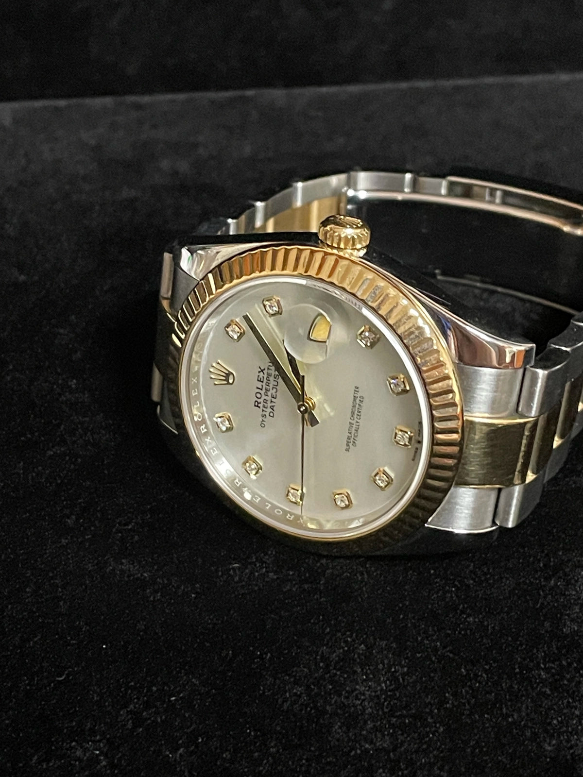 2019 Rolex Datejust 126333 White MOP Diamond Dial TT Oyster With Papers 41mm