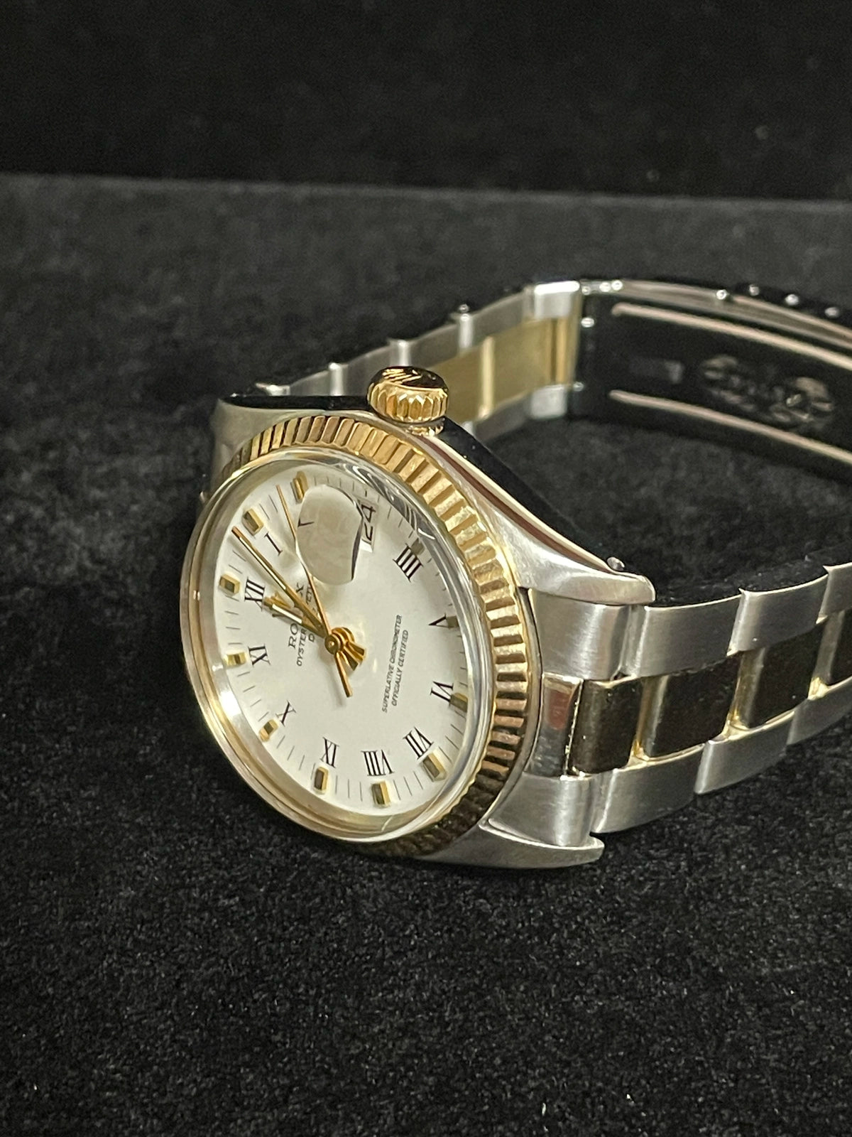 Rolex Date 1500 White Roman Dial TT Oyster No Papers 34mm
