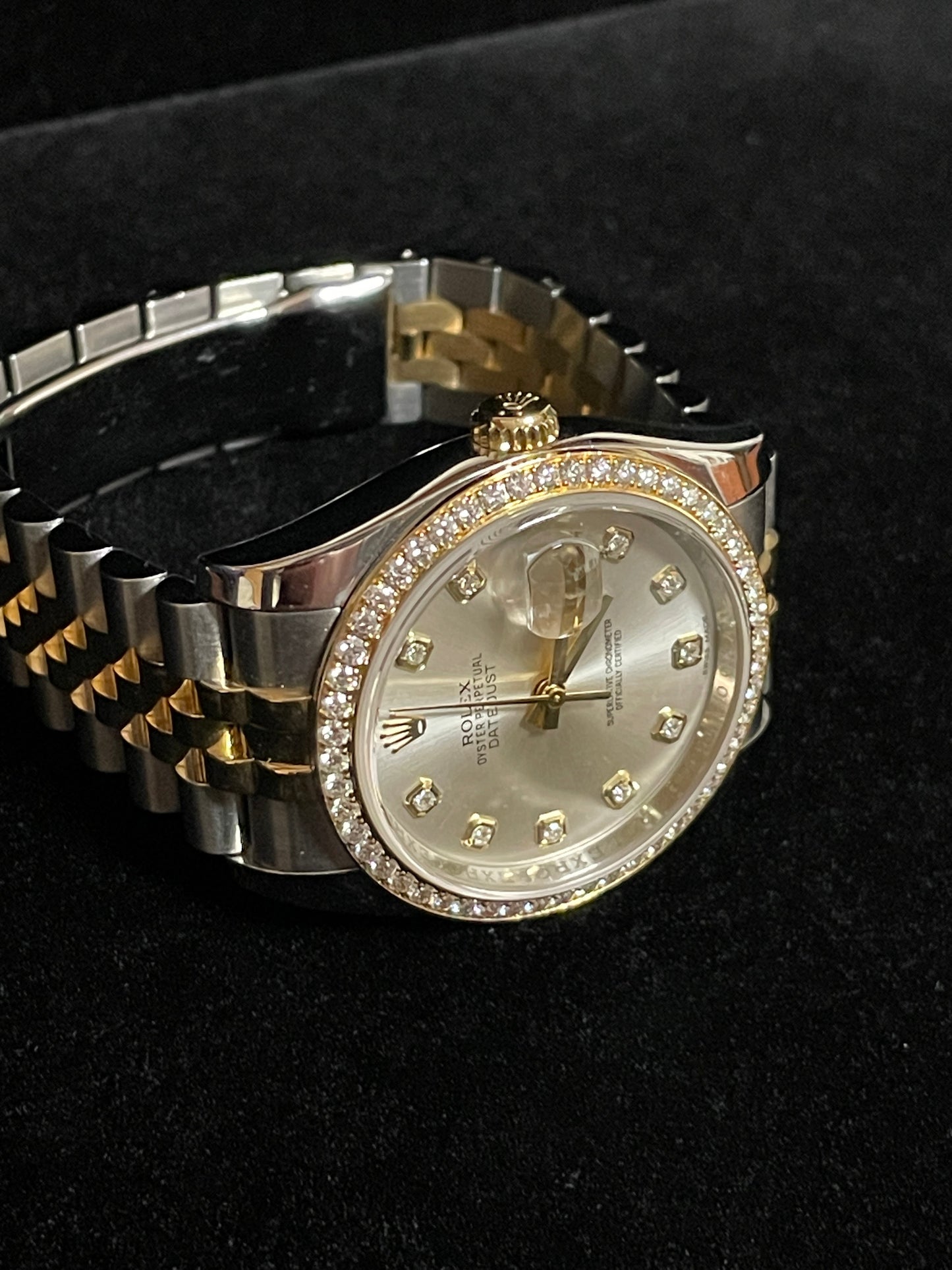 2017 Rolex Datejust 116243 Silver Diamond Dial and Bezel TT 18kt Jubilee 36mm