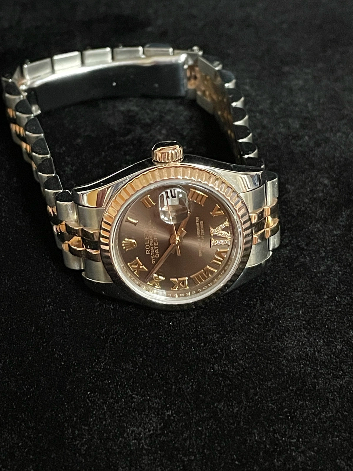 2018 Rolex Datejust 179171 Chocolate Diamond VI Dial TT Jubilee With Papers 26mm