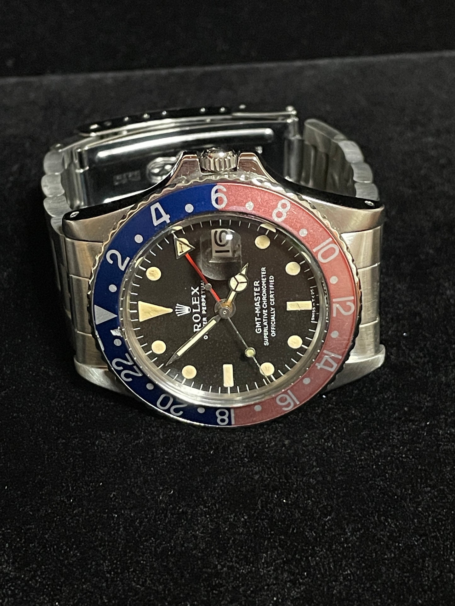 1970 Rolex GMT-Master Pepsi 1675 Black MK1 Long E Dial SS Oyster No Papers 40mm