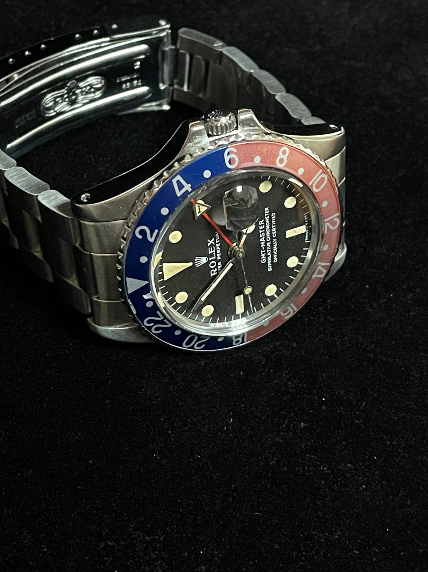 1970 Rolex GMT-Master Pepsi 1675 Black MK1 Long E Dial SS Oyster No Papers 40mm