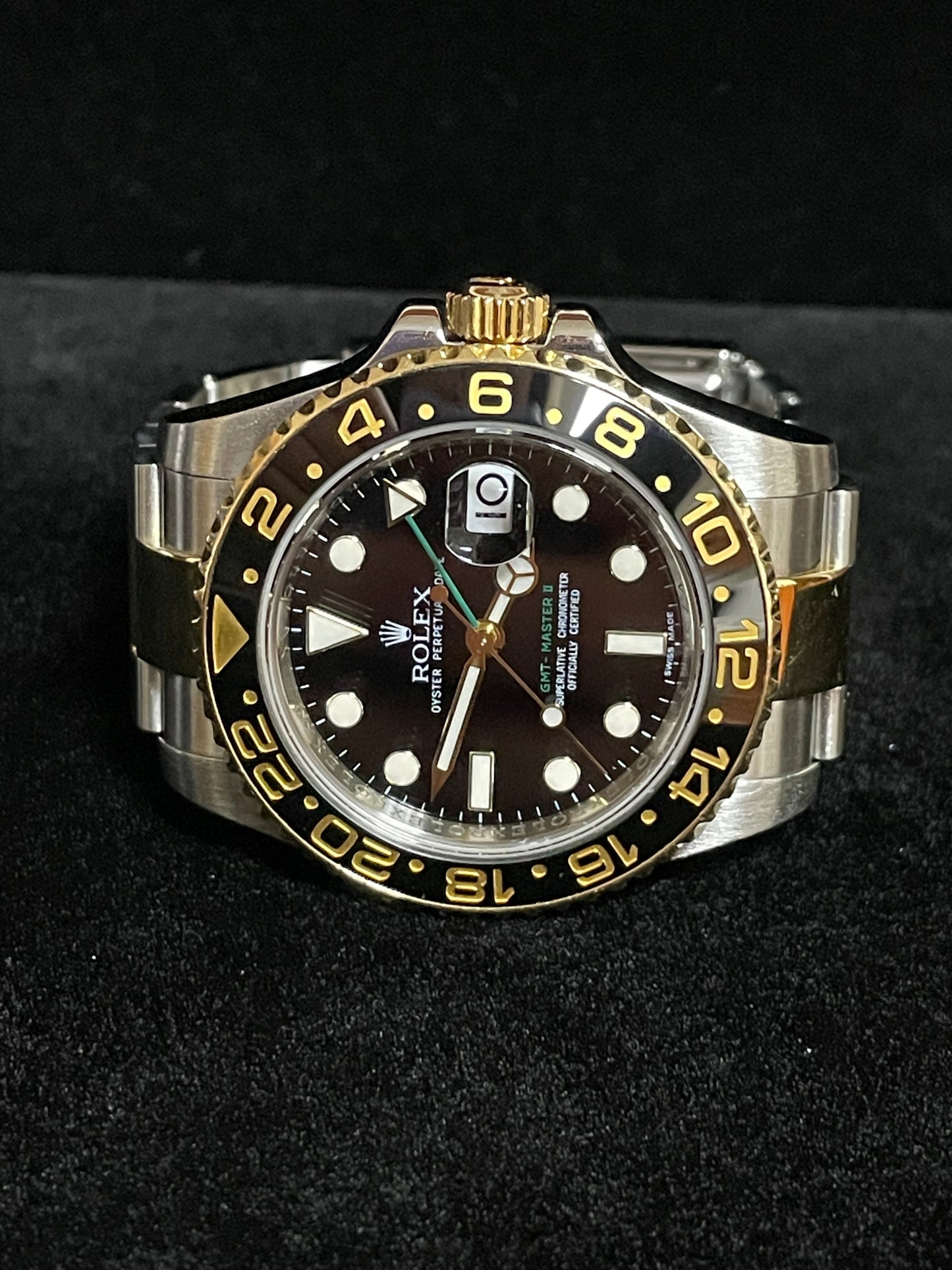 2009 Rolex GMT-Master II 116713 Black Dial TT 18kt Oyster No Papers 40mm