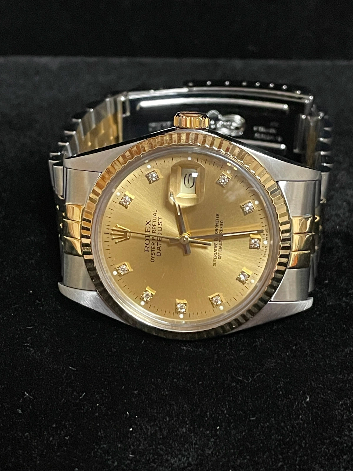 1987 Rolex Datejust 16013 Champagne Diamond Dial TT Jubilee No Papers 36mm