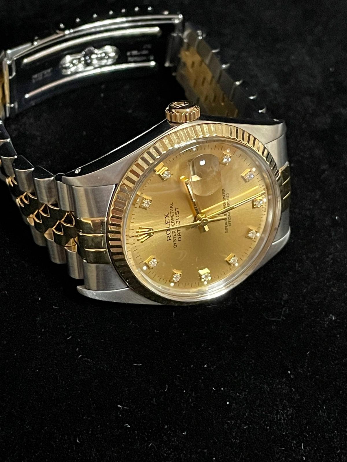 1987 Rolex Datejust 16013 Champagne Diamond Dial TT Jubilee No Papers 36mm