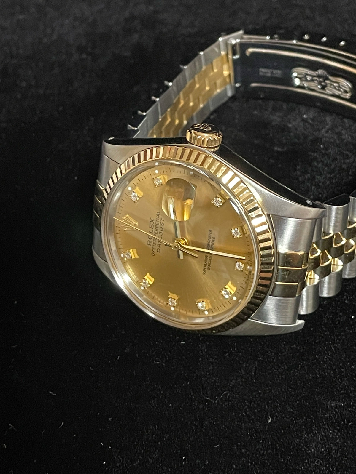 1987 Rolex Datejust 16013 Champagne Diamond Dial TT Jubilee No Papers 36mm
