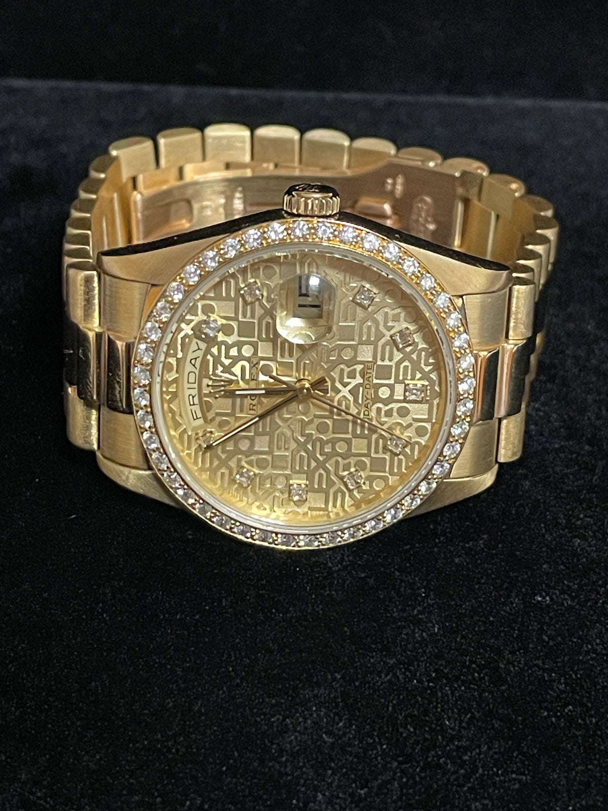 1989 Rolex Day-Date 18238 Champagne Jubilee Diamond Dial 18kt President 36mm