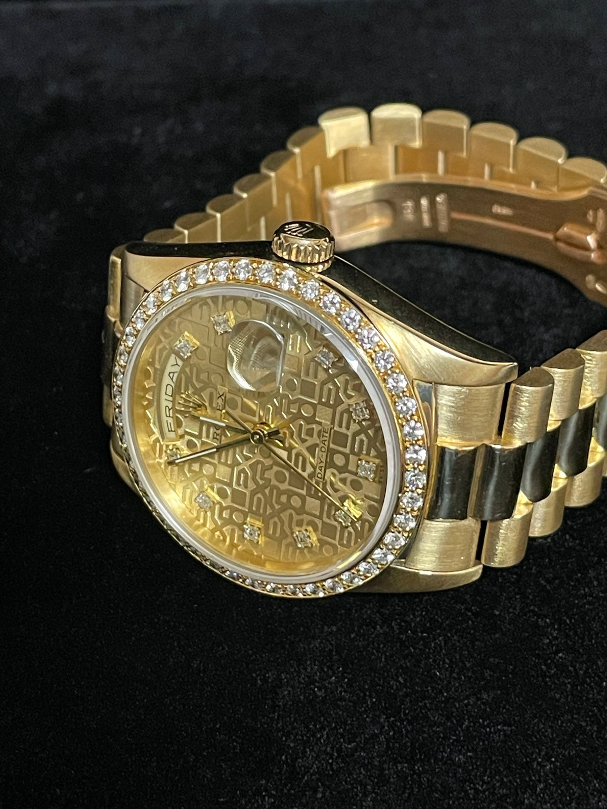 1989 Rolex Day-Date 18238 Champagne Jubilee Diamond Dial 18kt President 36mm