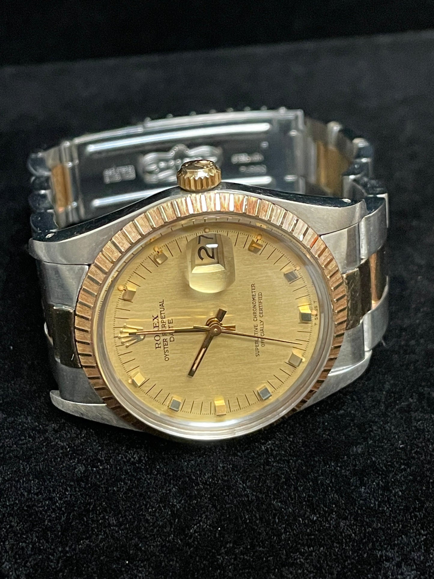 1981 Rolex Date 15053 Champagne Dial TT Rosey Patina Oyster No Papers 34mm