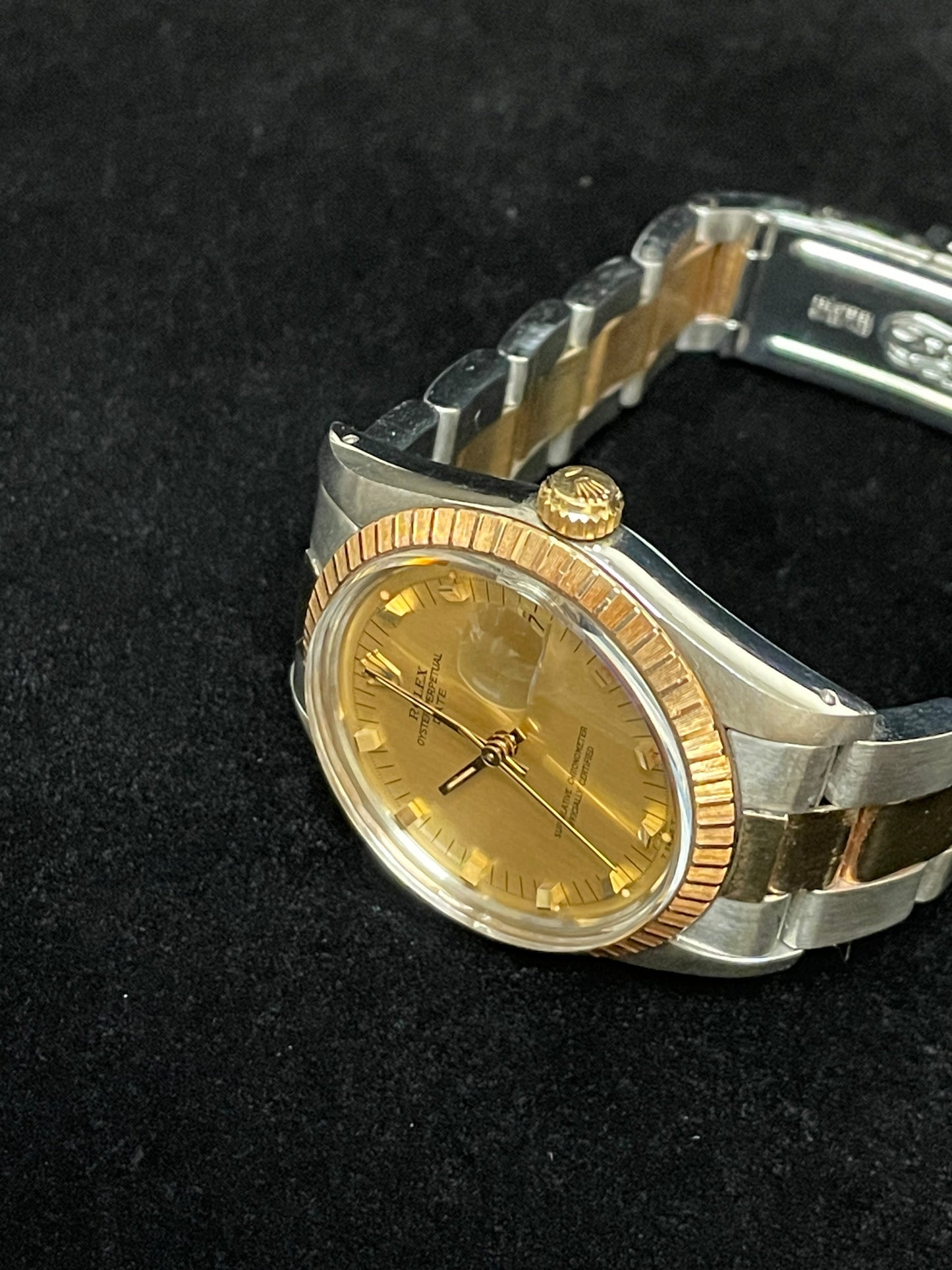 1981 Rolex Date 15053 Champagne Dial TT Rosey Patina Oyster No Papers 34mm