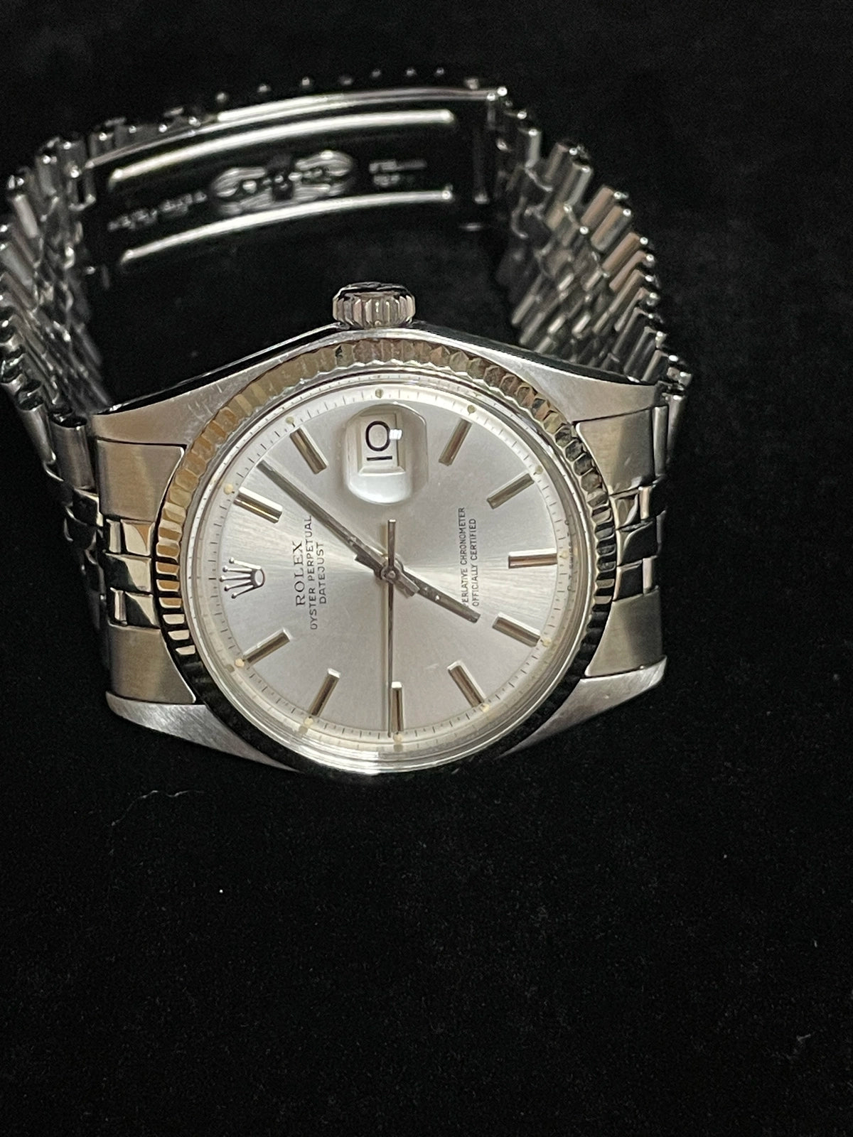 1973 Role Datejust 1601 Silver Sigma Dial SS Folded Jubilee No Papers 36mm