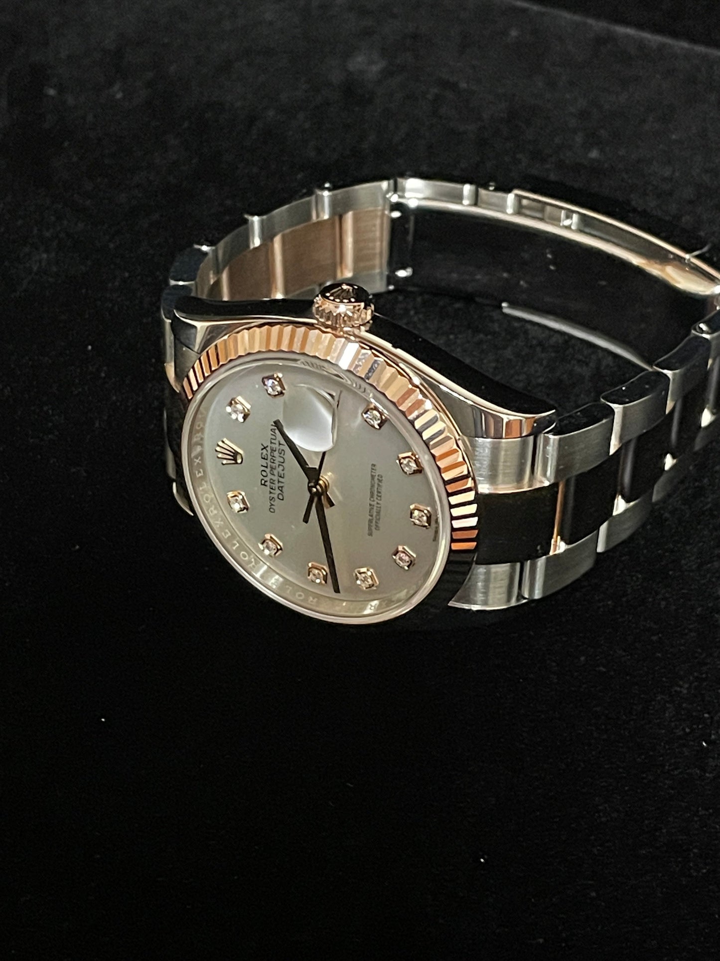 OHA 2023 Rolex Datejust 126231 White MOP Diamond Dial TT Rose Oyster W/ Papers 36mm