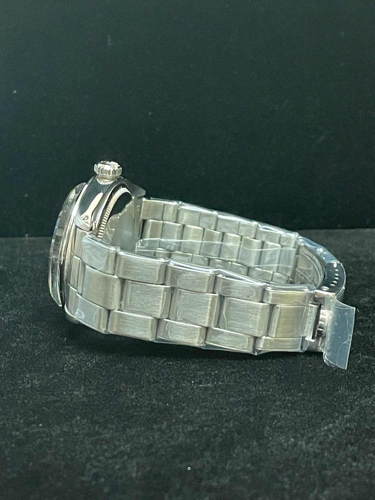 1970 Rolex Date 1500 Silver Steel Dial SS Rivet Bracelet Open Papers 34mm