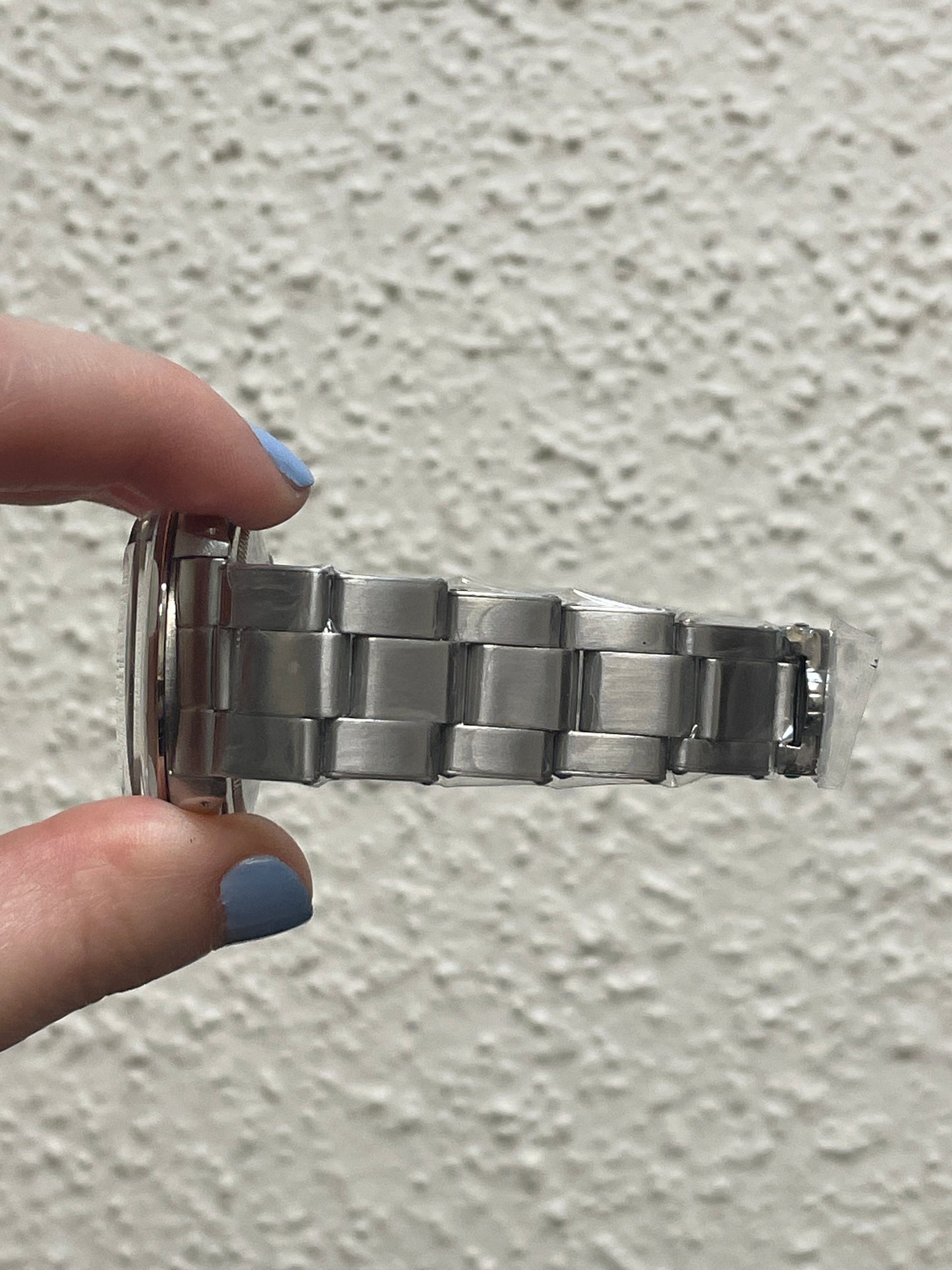 1970 Rolex Date 1500 Silver Steel Dial SS Rivet Bracelet Open Papers 34mm