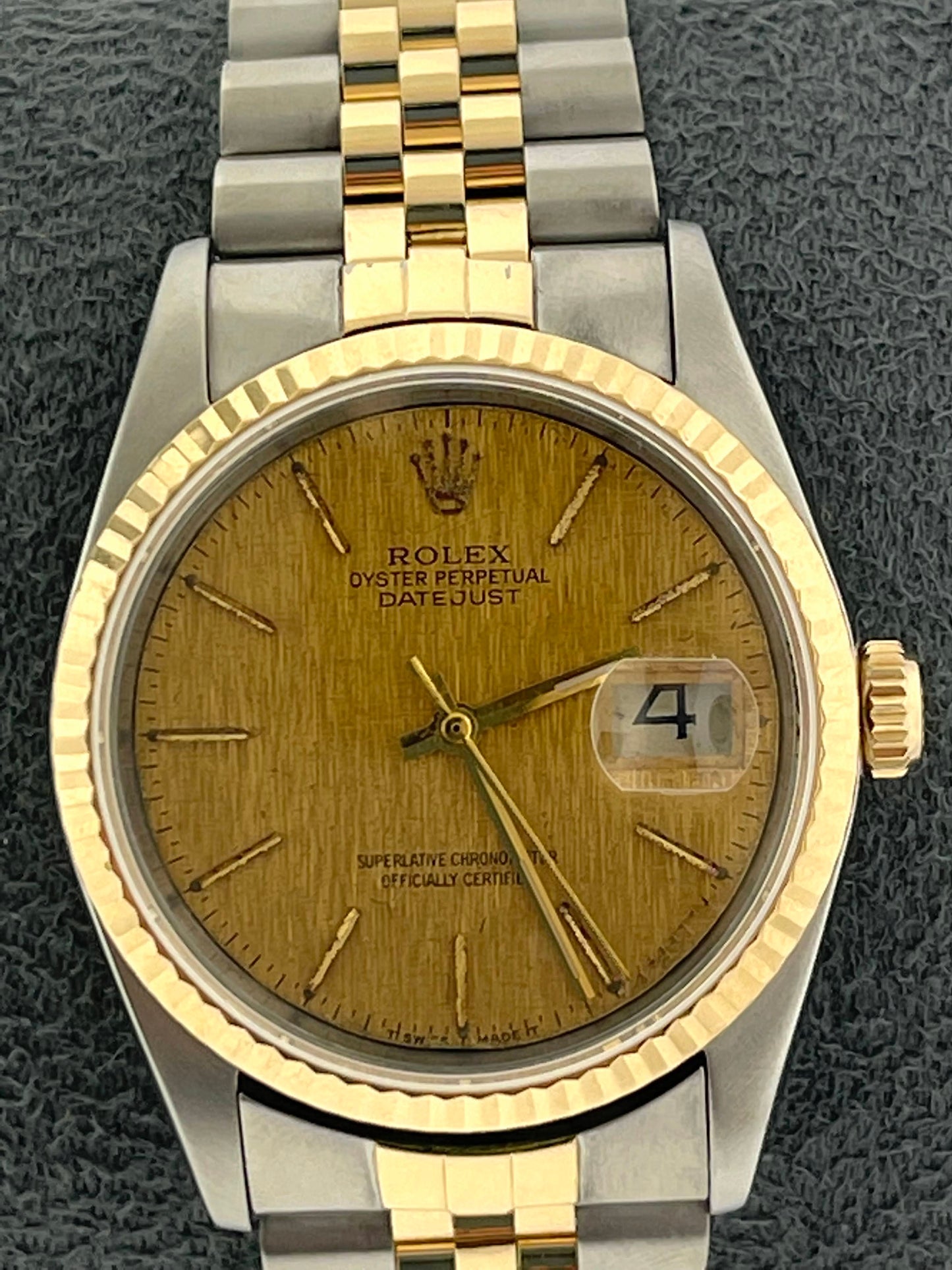 1991 Rolex Datejust 16233 Champagne Textured Dial No Papers 36mm