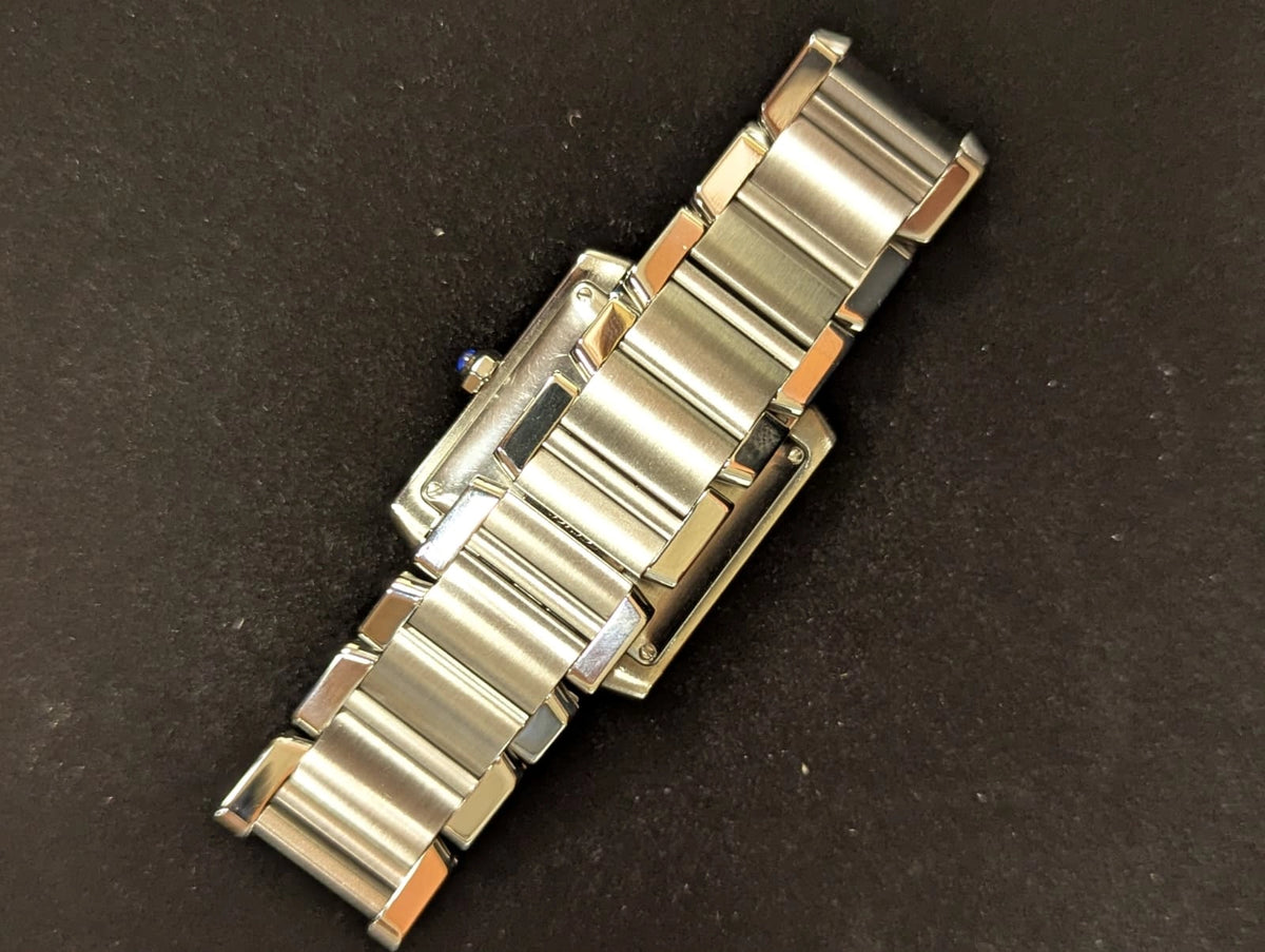 Cartier Tank Francaise 2302 White Roman Automatic With Service Paperwork 28mm