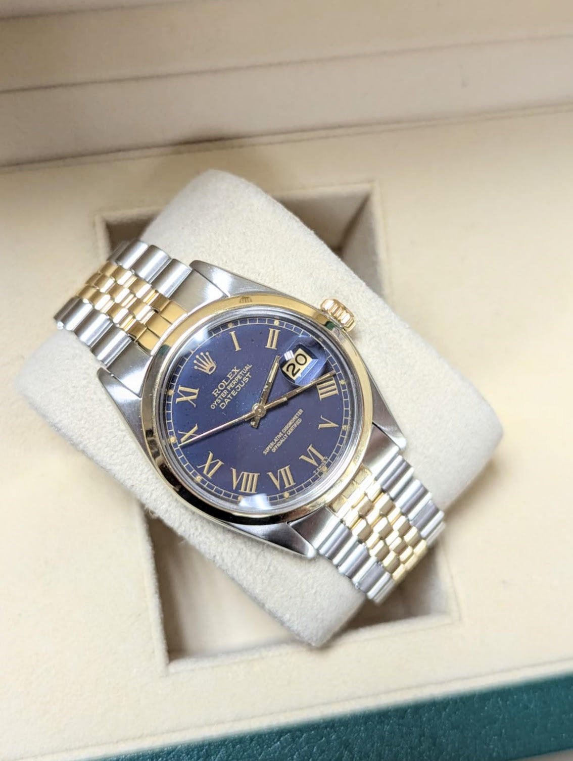 1979 Rolex Datejust 16003 Blue Roman Buckley Dial TT Jubilee No Papers 36mm