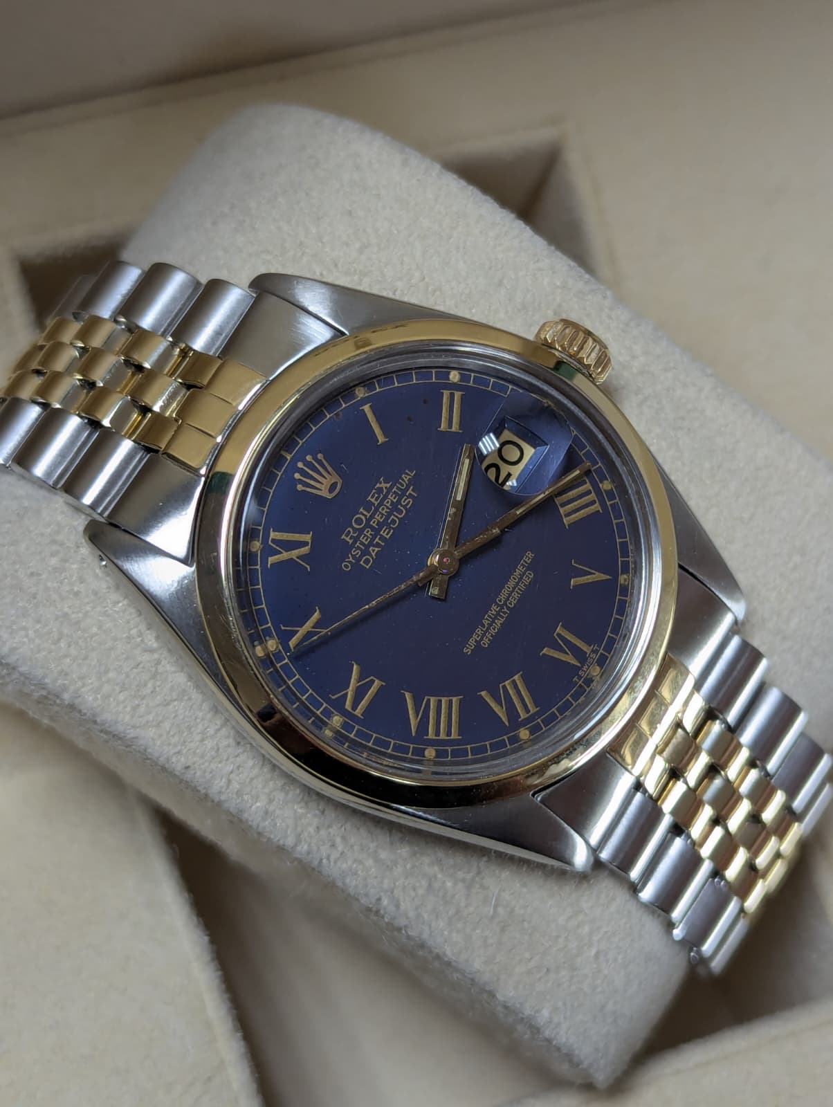 1979 Rolex Datejust 16003 Blue Roman Buckley Dial TT Jubilee No Papers 36mm