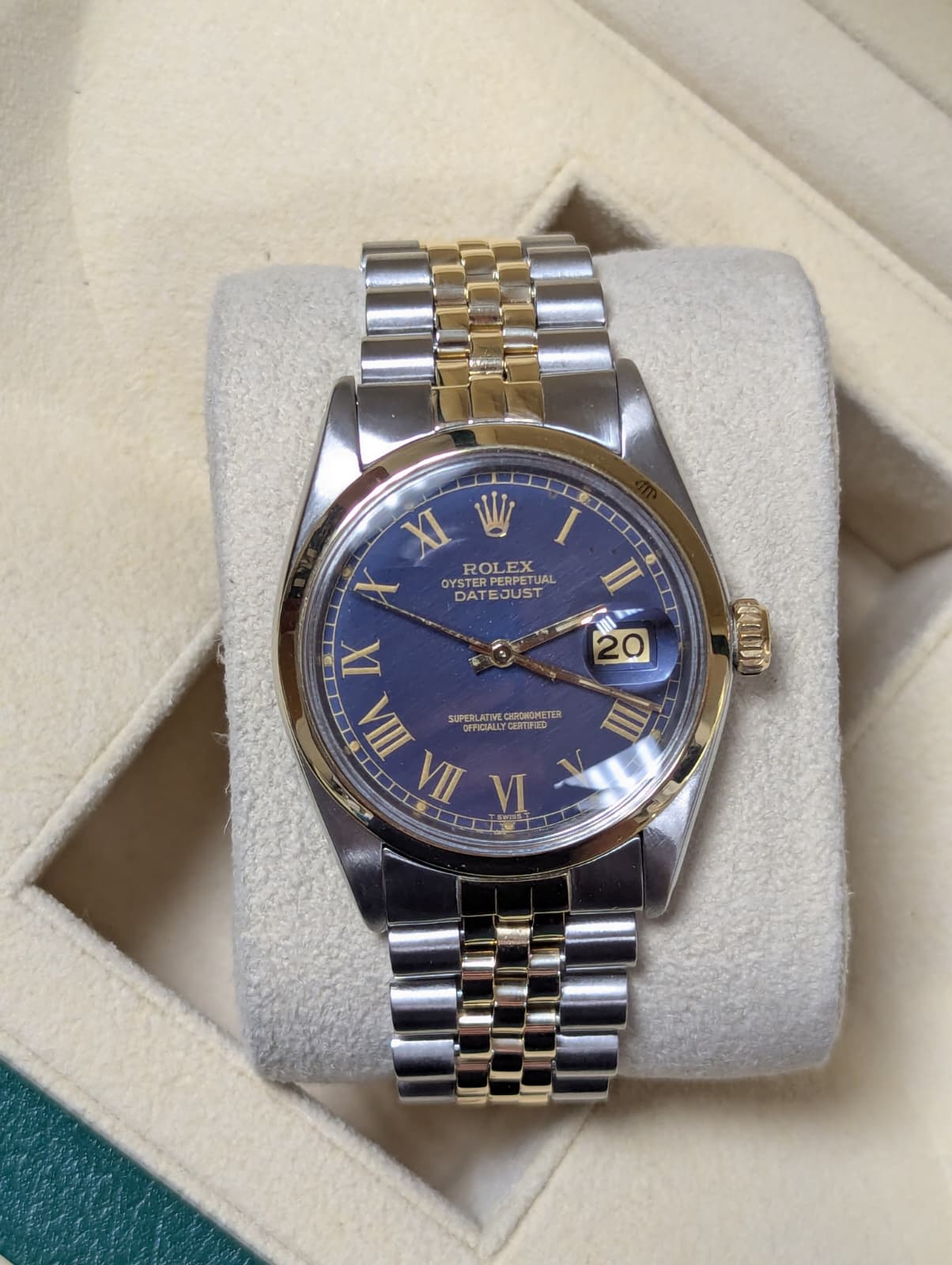 1979 Rolex Datejust 16003 Blue Roman Buckley Dial TT Jubilee No Papers 36mm