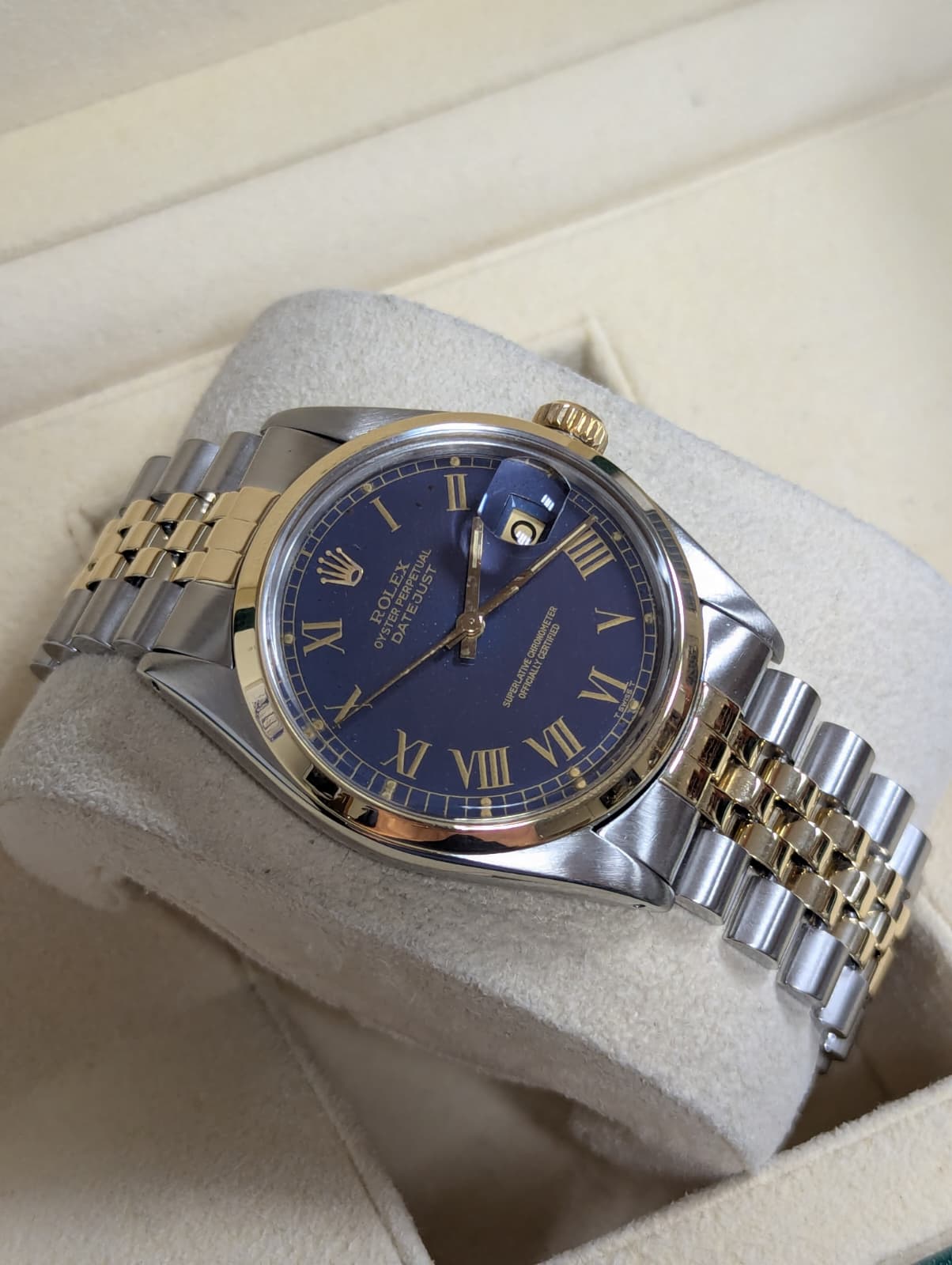 1979 Rolex Datejust 16003 Blue Roman Buckley Dial TT Jubilee No Papers 36mm