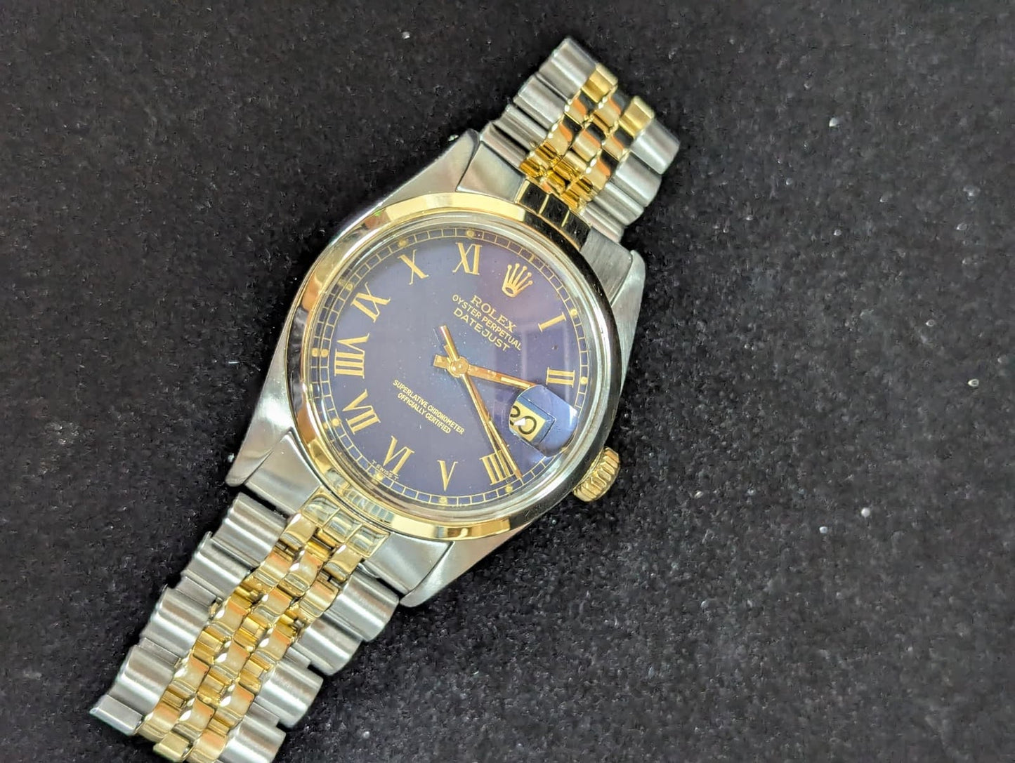 1979 Rolex Datejust 16003 Blue Roman Buckley Dial TT Jubilee No Papers 36mm