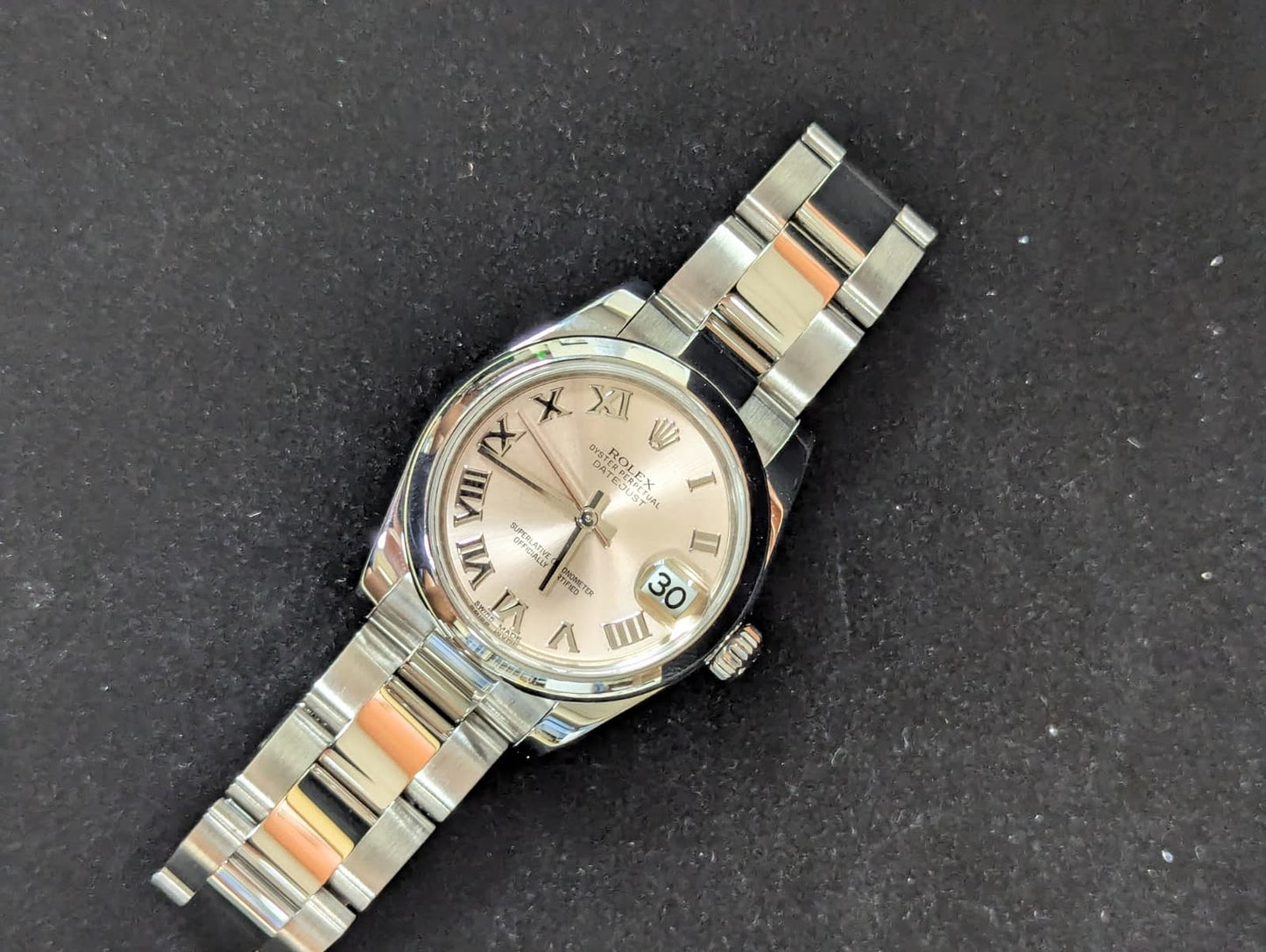2017 Rolex Midsize Datejust 178240 Pink Roman Dial SS Oyster No Papers 31mm